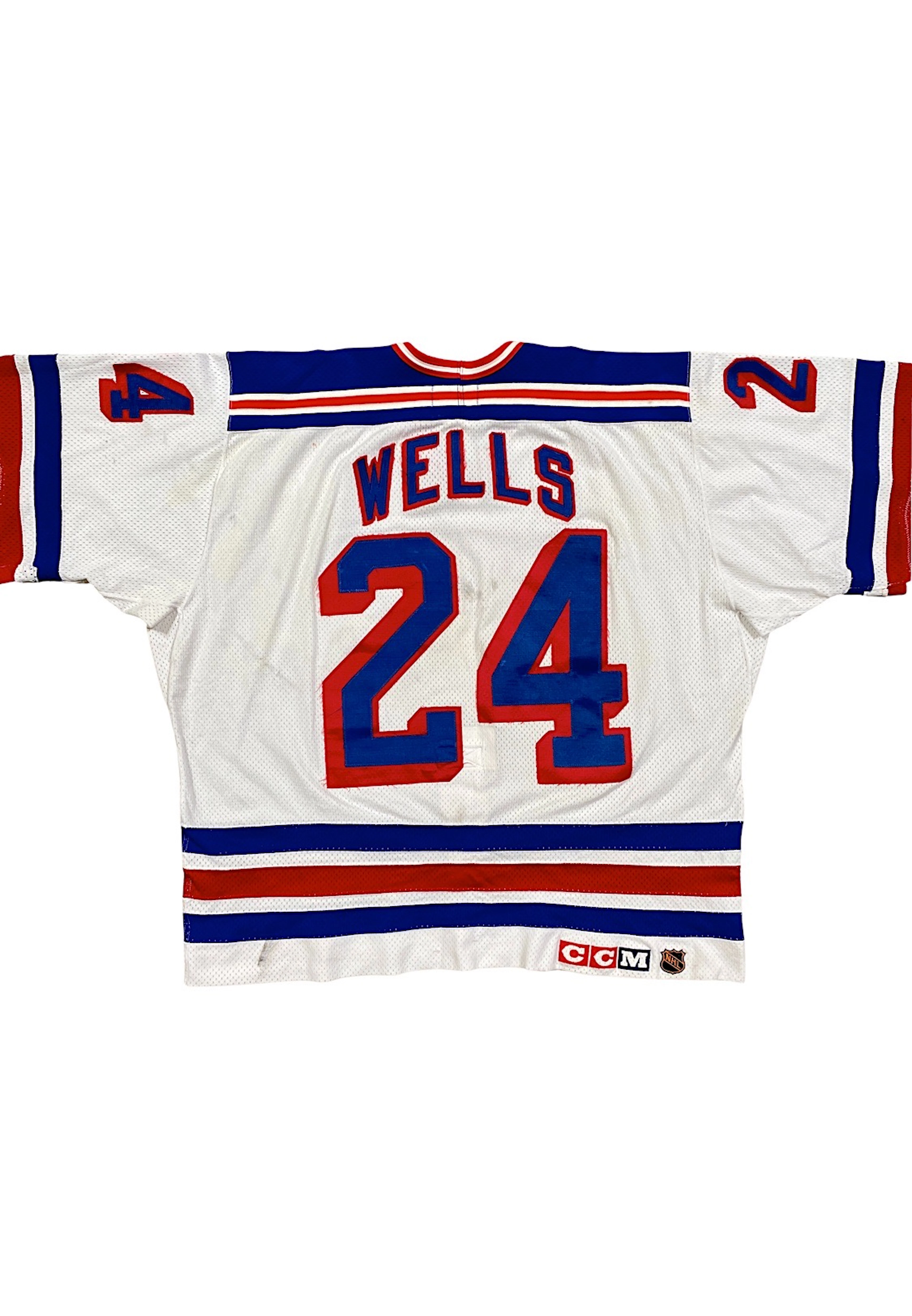 1991-92 Jay Wells NY Rangers Game-Used Jersey (Rangers & MeiGray)