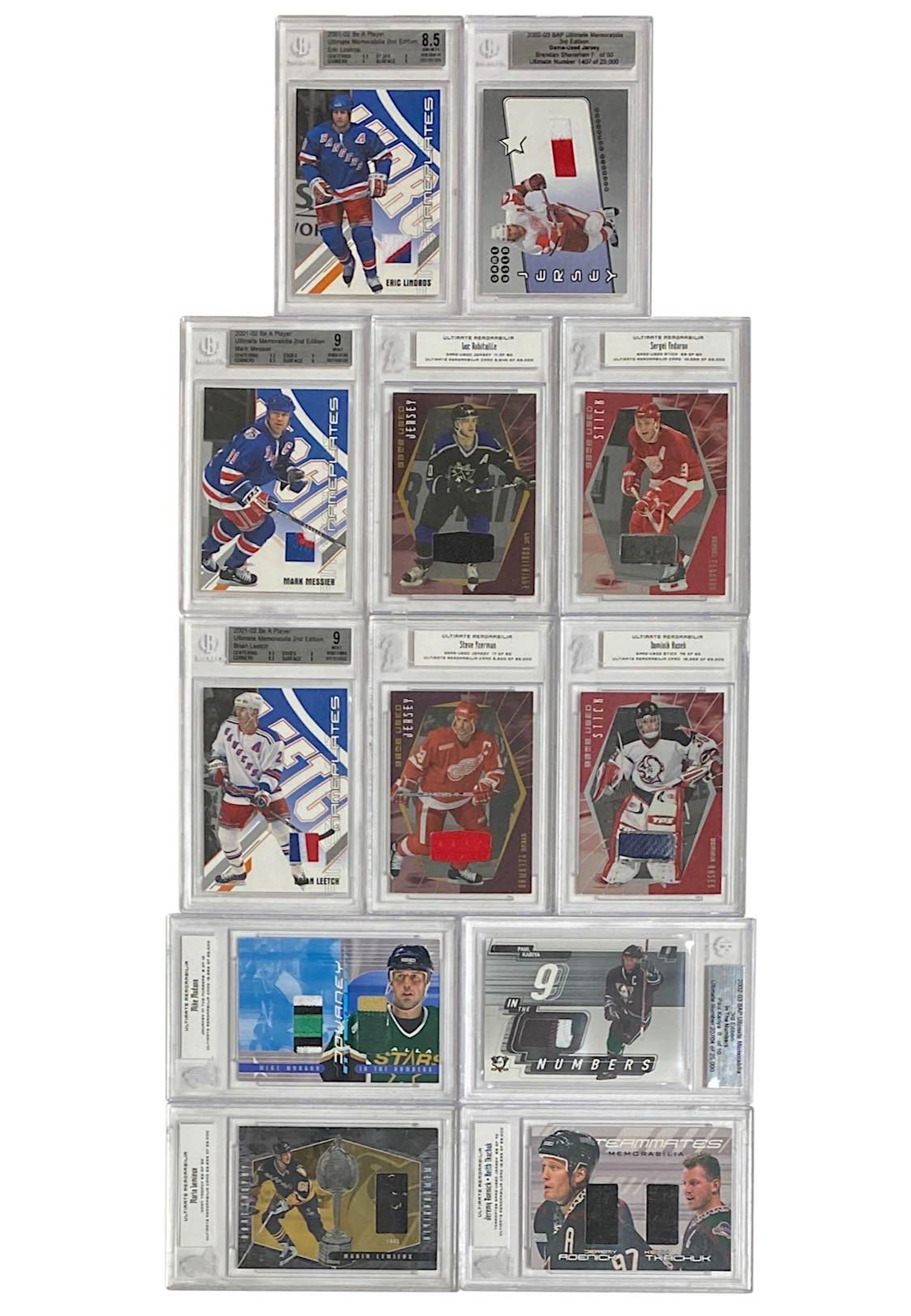 Early 2000s NHL Hall Of Famers "Be A Player Ultimate Memorabilia" Cards (12)