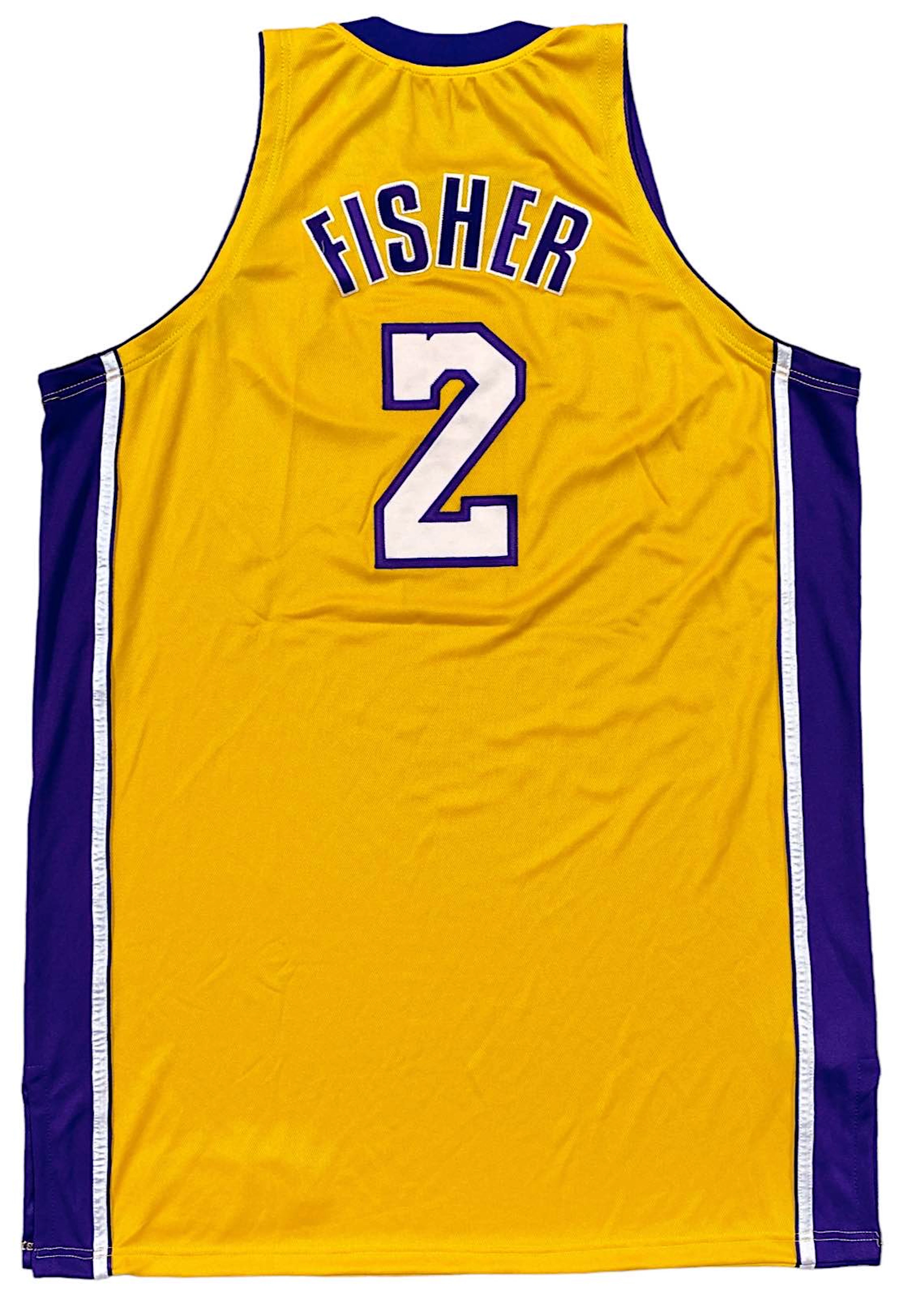 2008-09 Derek Fisher LA Lakers Game-Used Home Jersey (Championship Season)