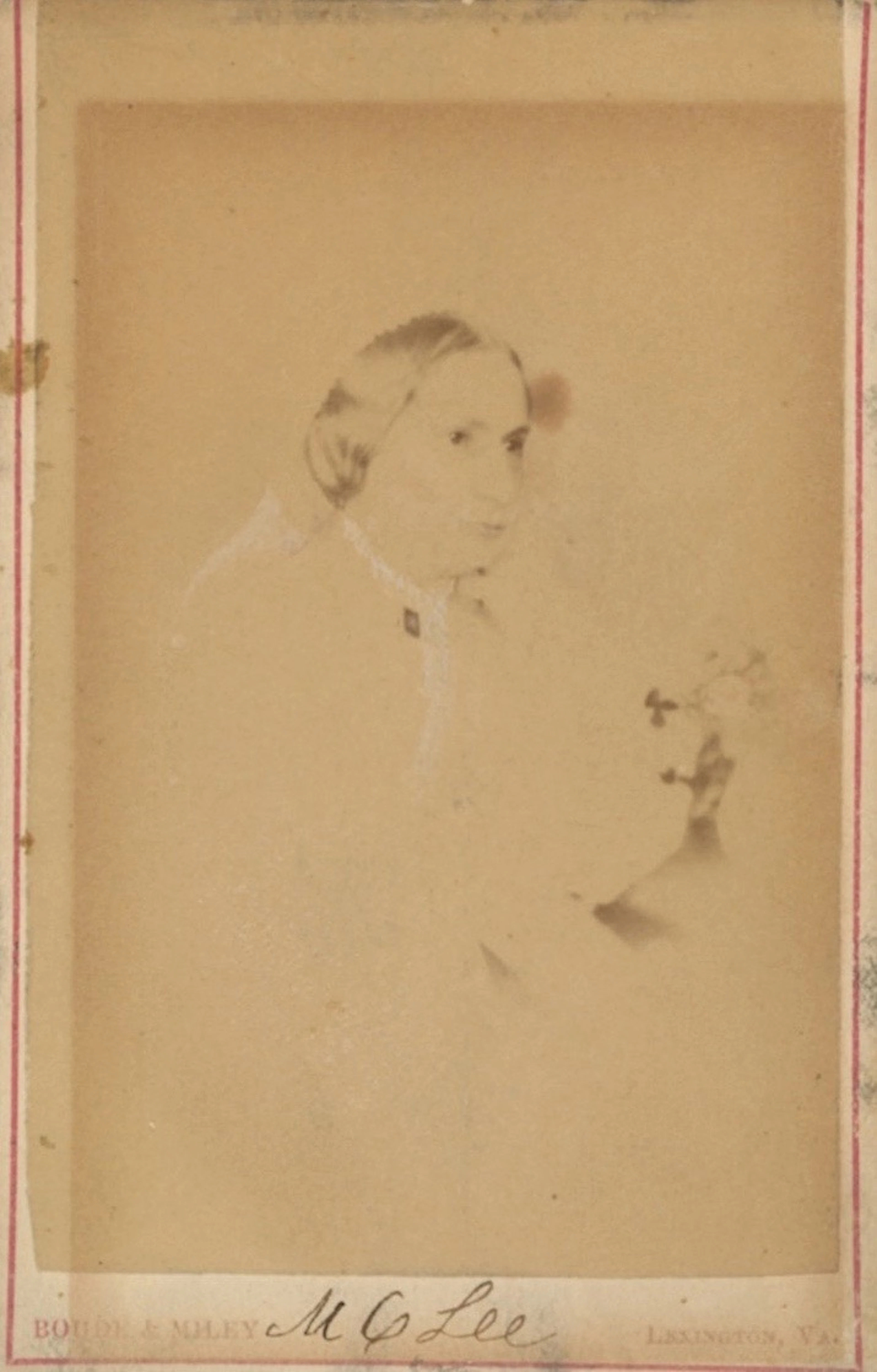 Mrs. Robert E. Lee Twice Signed CDV (Great-Granddaughter Of Martha Washington)