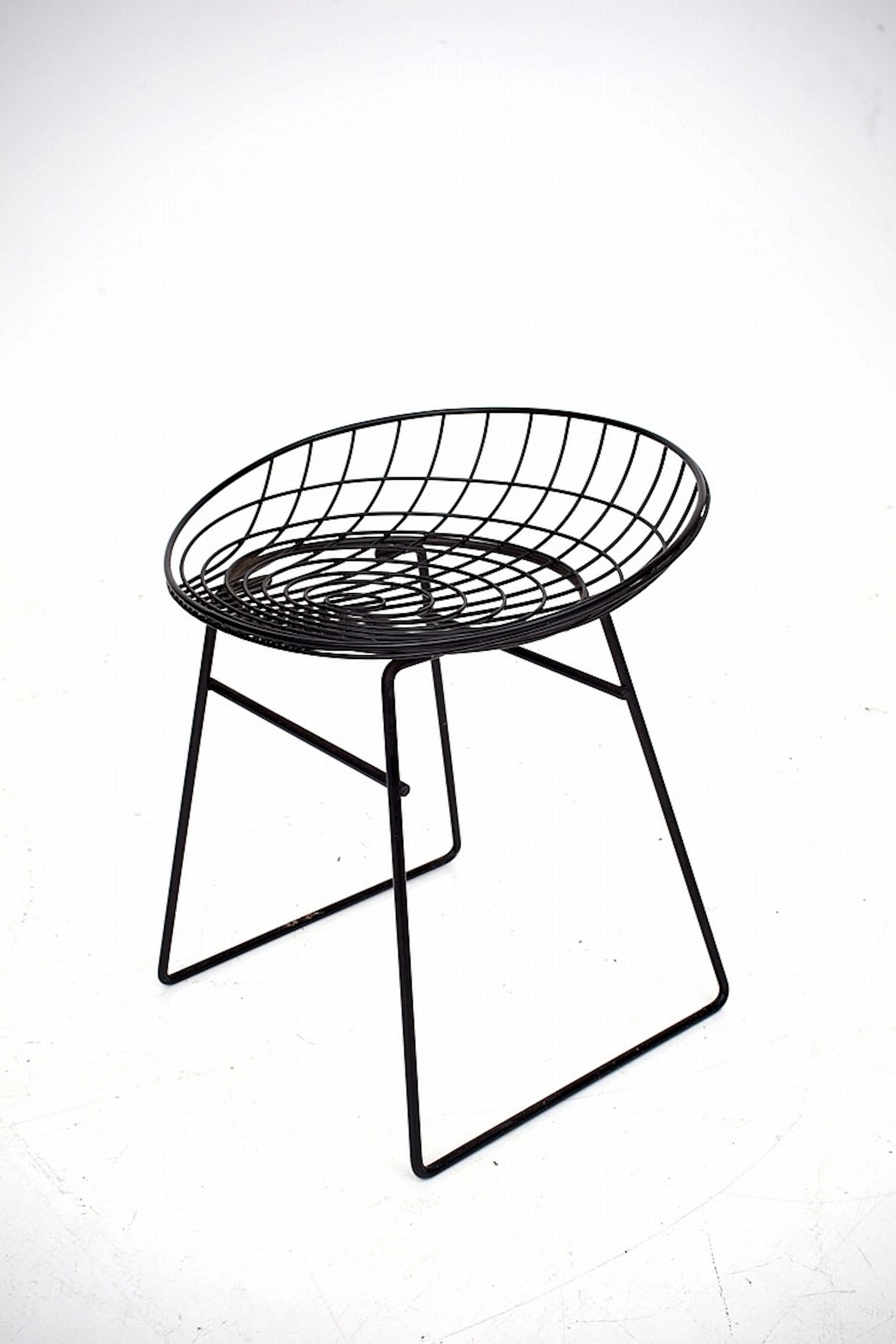 Cees Braakman (1917-1995) A black lacquered wire metal stool