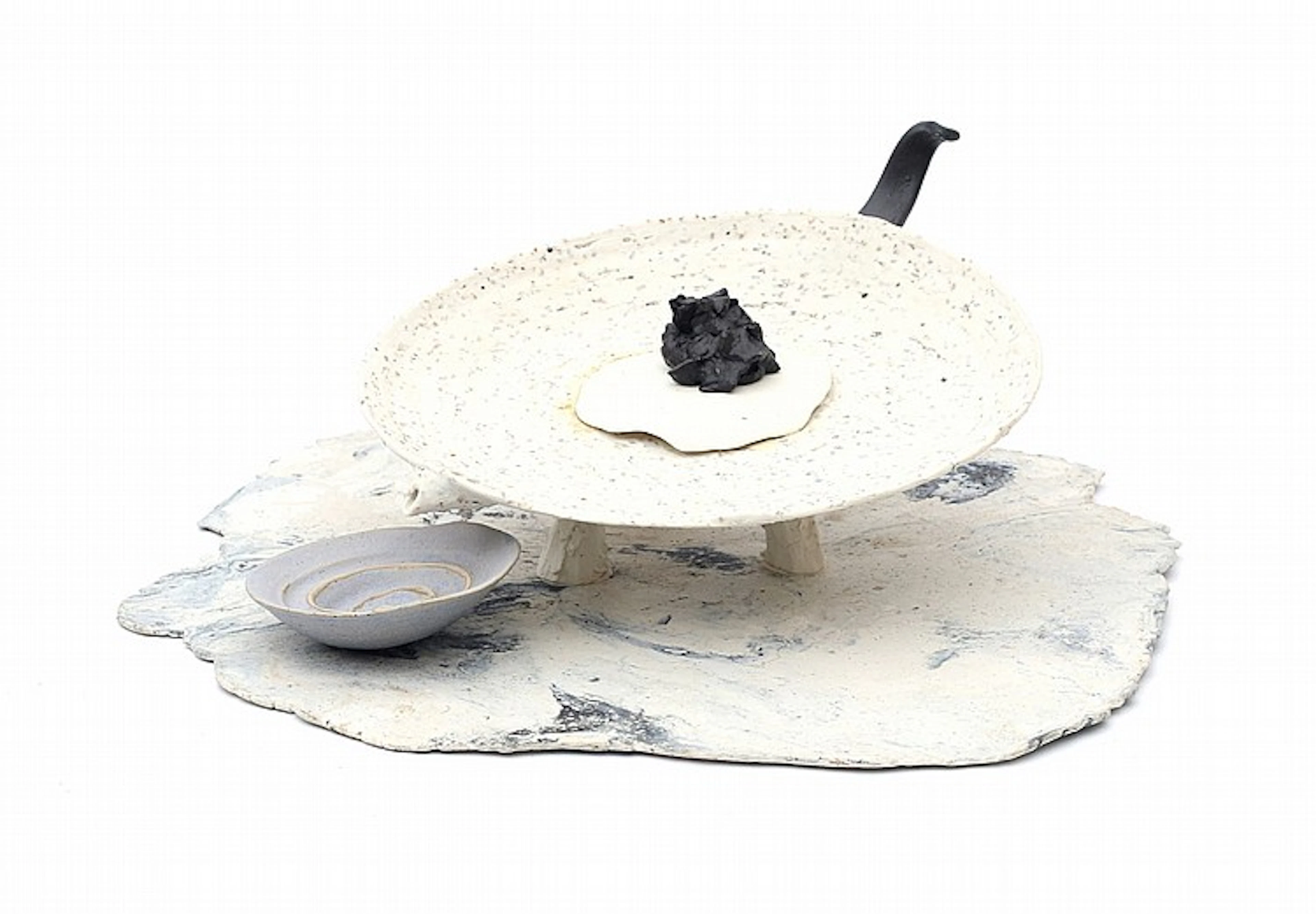 Yvonne Manuela Meissner (1963-) A four part ceramic object depicting a teapot