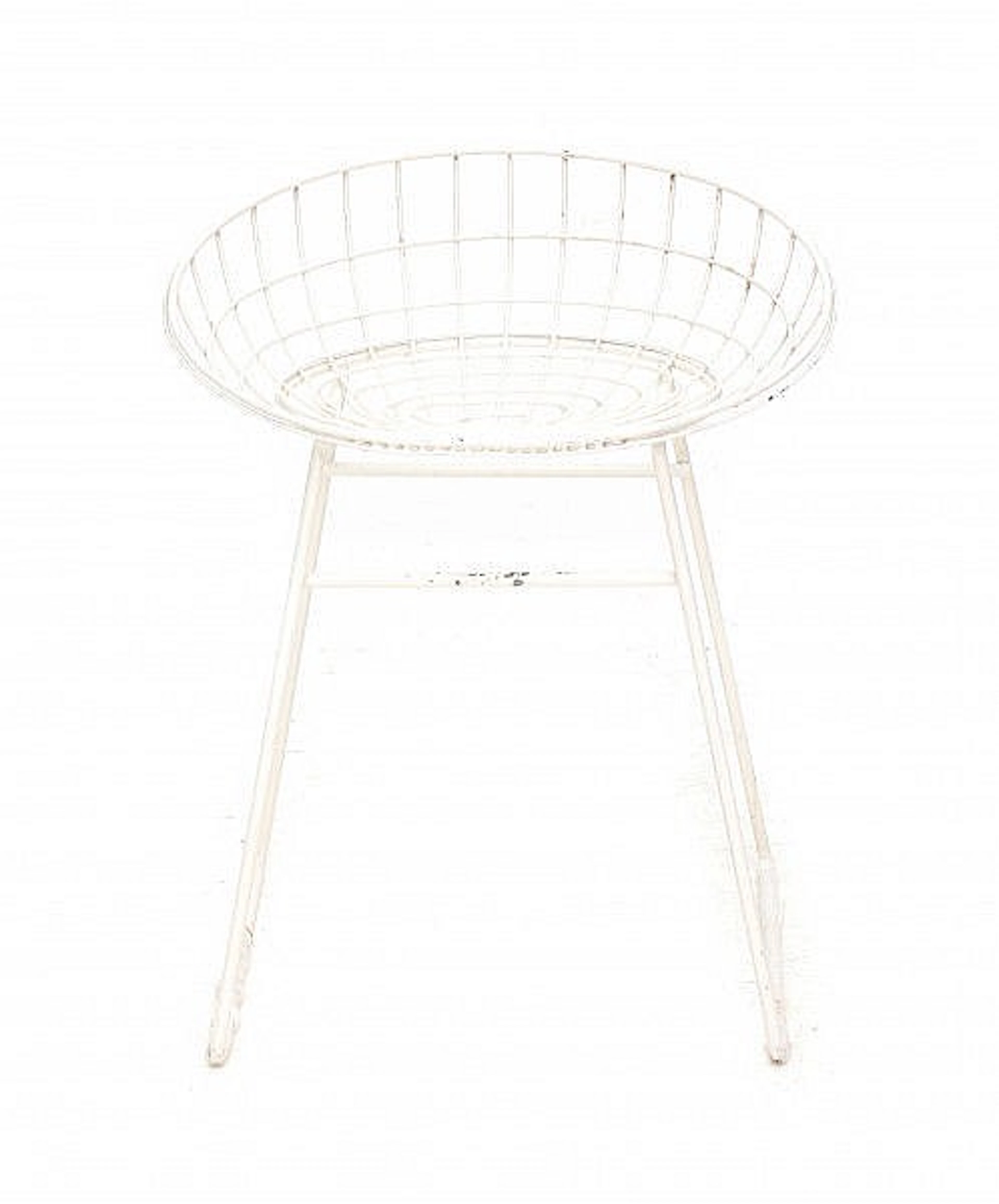 Cees Braakman (1917-1995) - A white lacquered wire metal stool