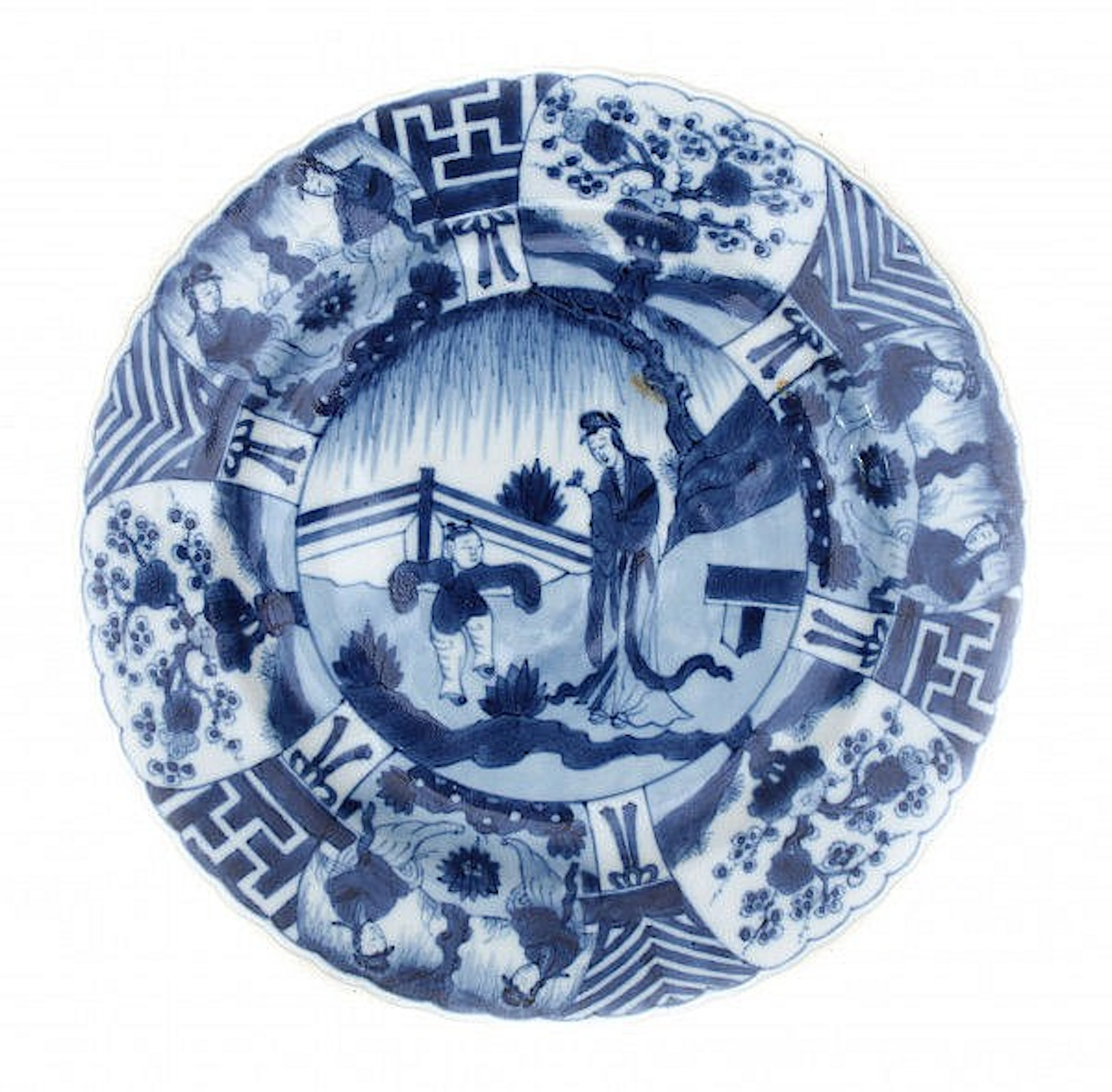 A Chinese blue and white plate