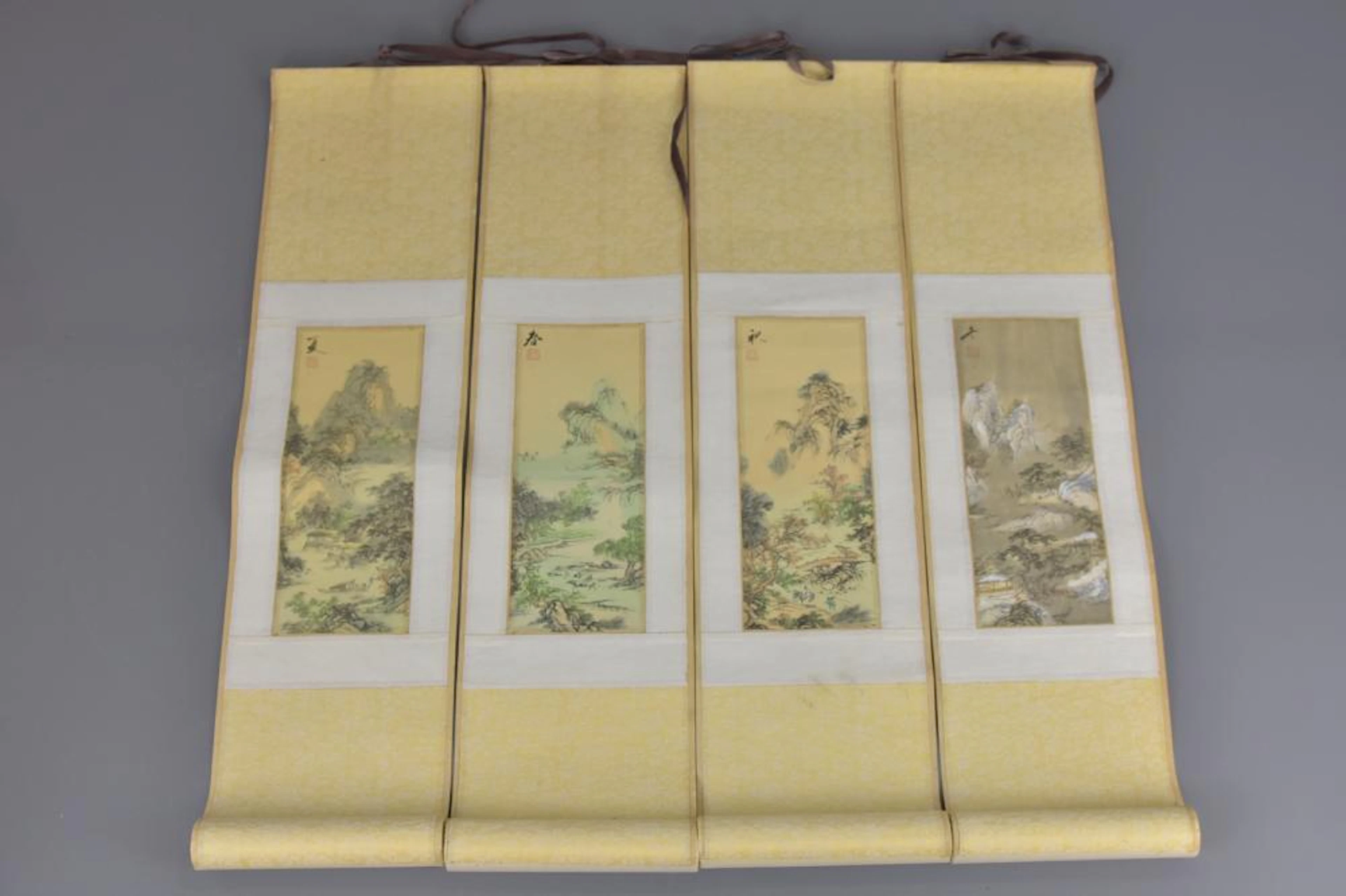 A set of four 20th century Chinese pictures of the four seasons