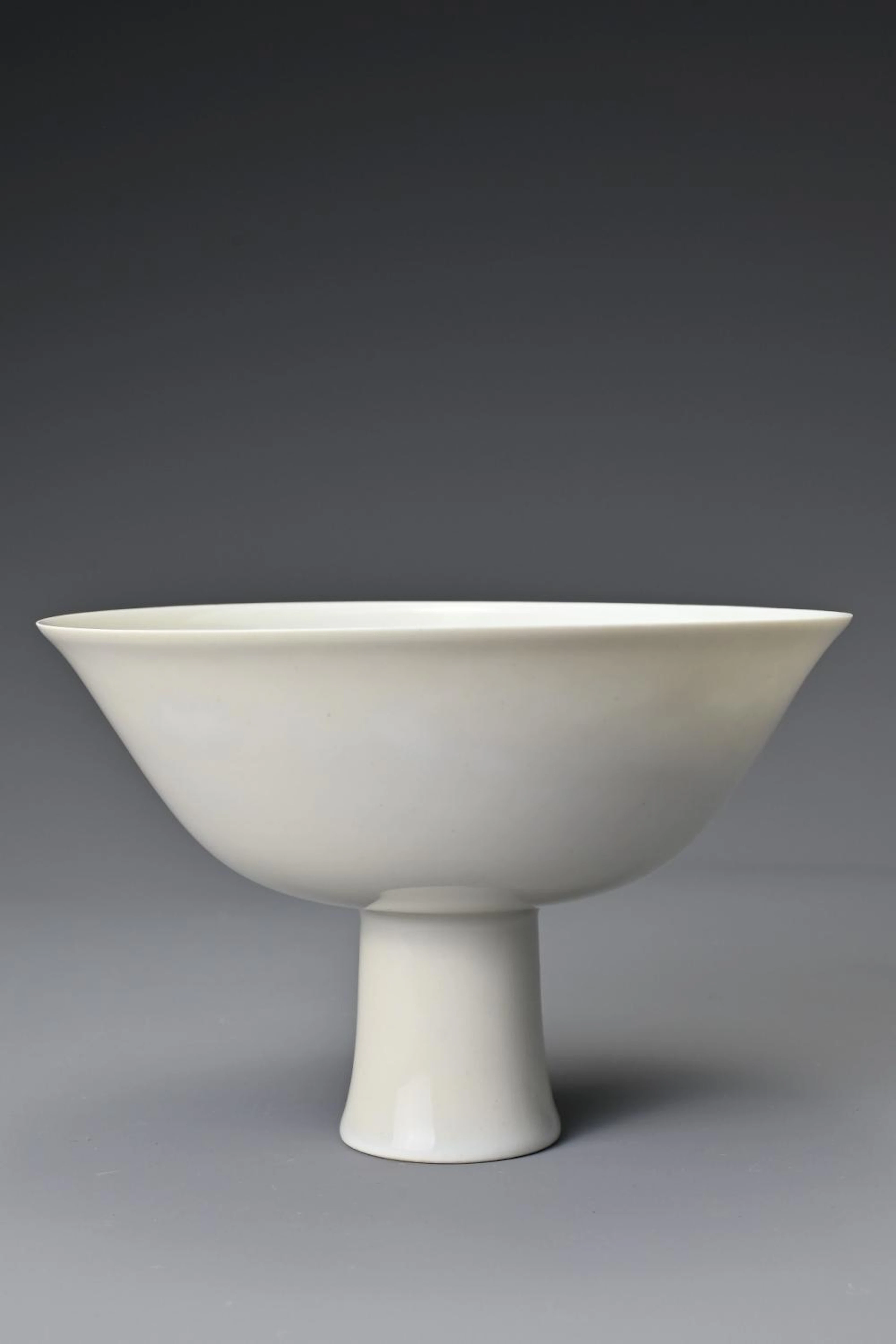 A Chinese 18th Century white-glazed porcelain stem