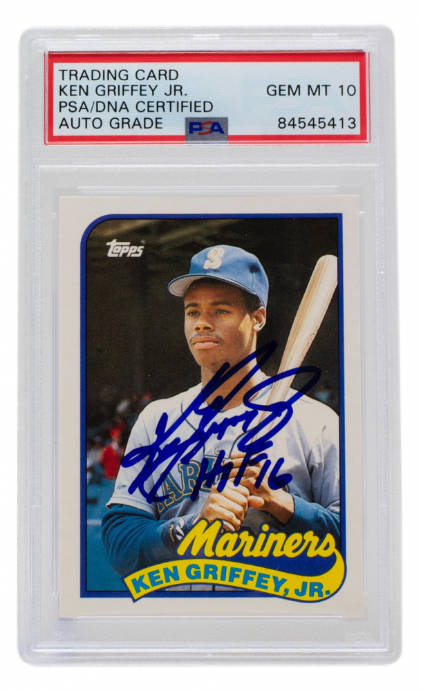 Ken Griffey Jr. Signed 1989 Topps Traded #41T RC Inscribed "HOF 16 ...