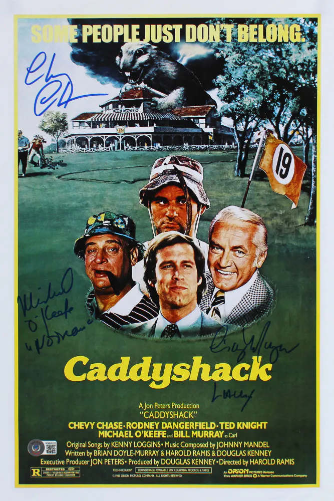 Chevy Chase, Michael O'Keefe & Cindy Morgan Signed 
