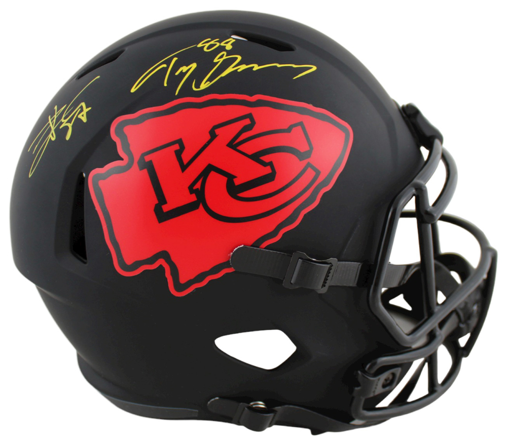 Travis Kelce & Tony Gonzalez Signed Chiefs Full-Size Eclipse Aternate ...