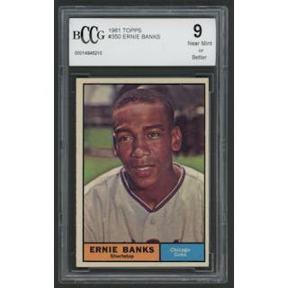 Ernie Banks 1961 Topps #350 (BCCG 9)