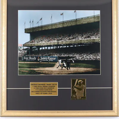 Babe Ruth Custom Framed Colorized Art Print Display with 23 Karat Gold ...