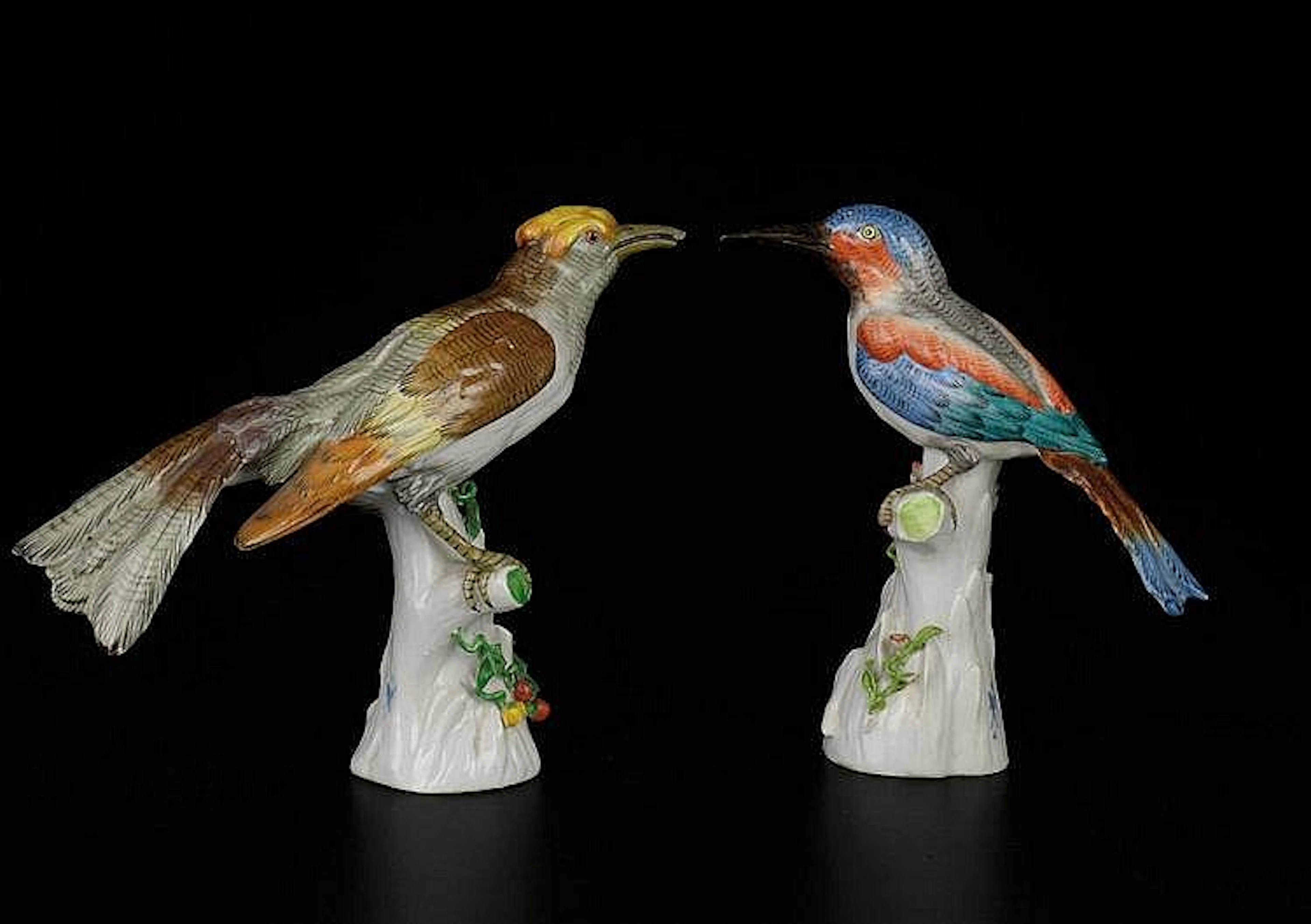 PAIR OF SCULPTURES - HOOPOE AND KINGFISHER France,