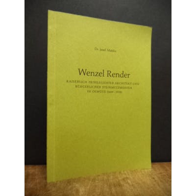 Wenzel Render Kaiserlich privilegierter Architekt und... Barnebys