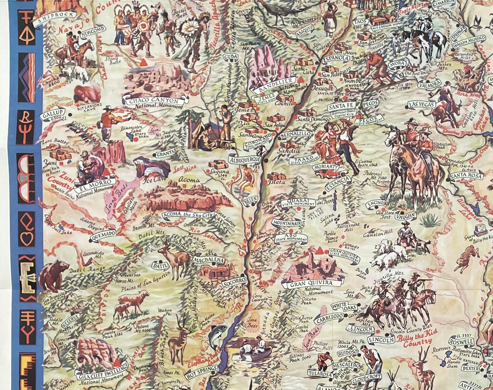 Recreational Map of New Mexico The Land of Enchantment Barnebys