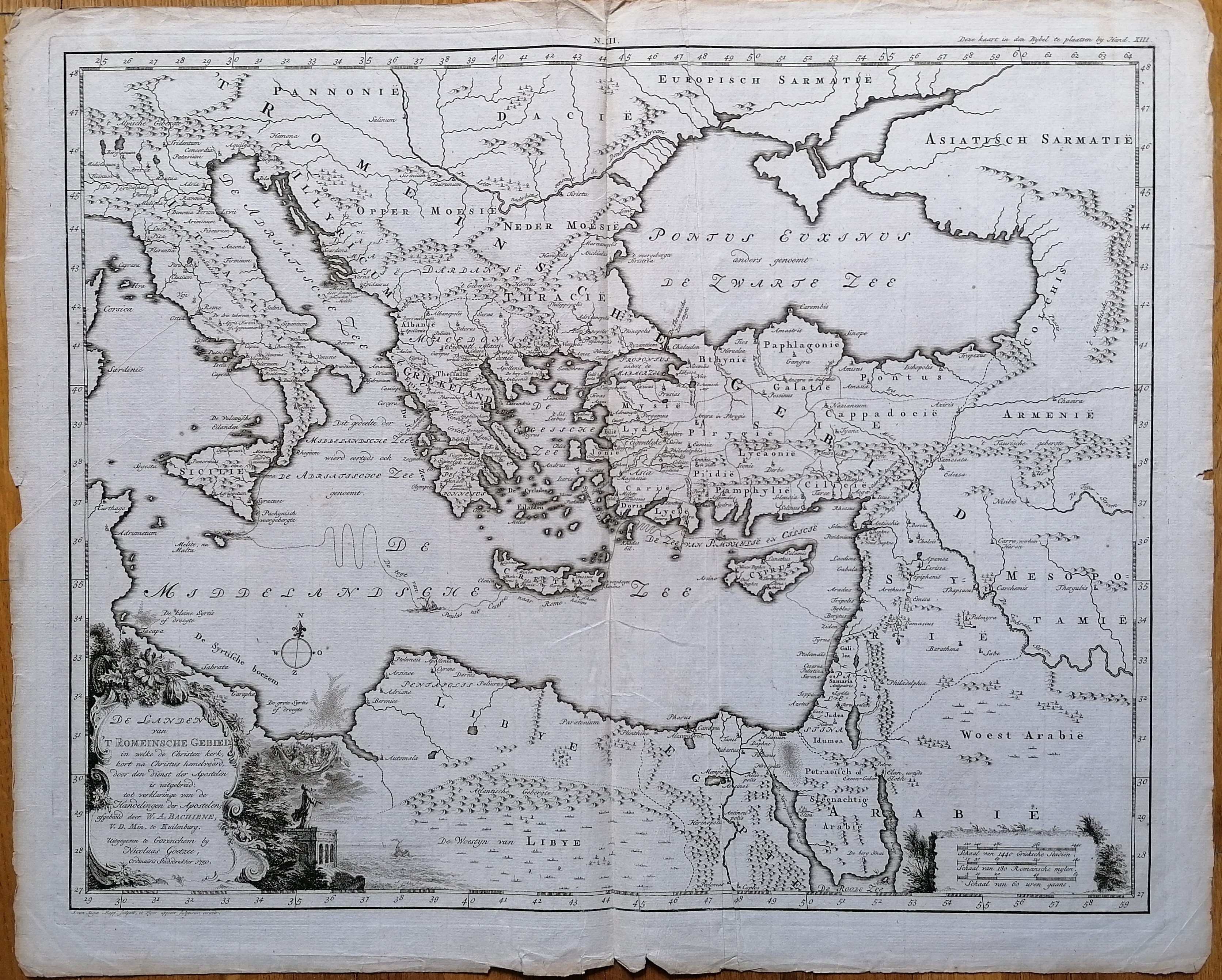 Bachien Map Of Mediterraean Sea Roman Empire 1750 Barnebys   31214592343 0 