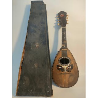 An antique mandolin by makers F.de Mureda Napoli with case