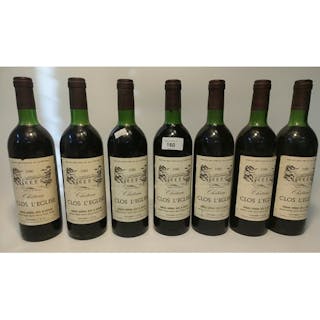A collection of 7 bottles of CLOS L'EGLISE Red wine dated 1...