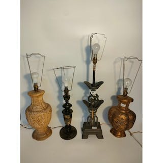 A collection of four oriental table lamps