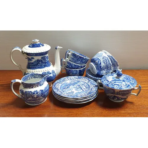 Spode Tea Pot, Sugar milk and 5 Cups/Saucers/Plates | Barnebys