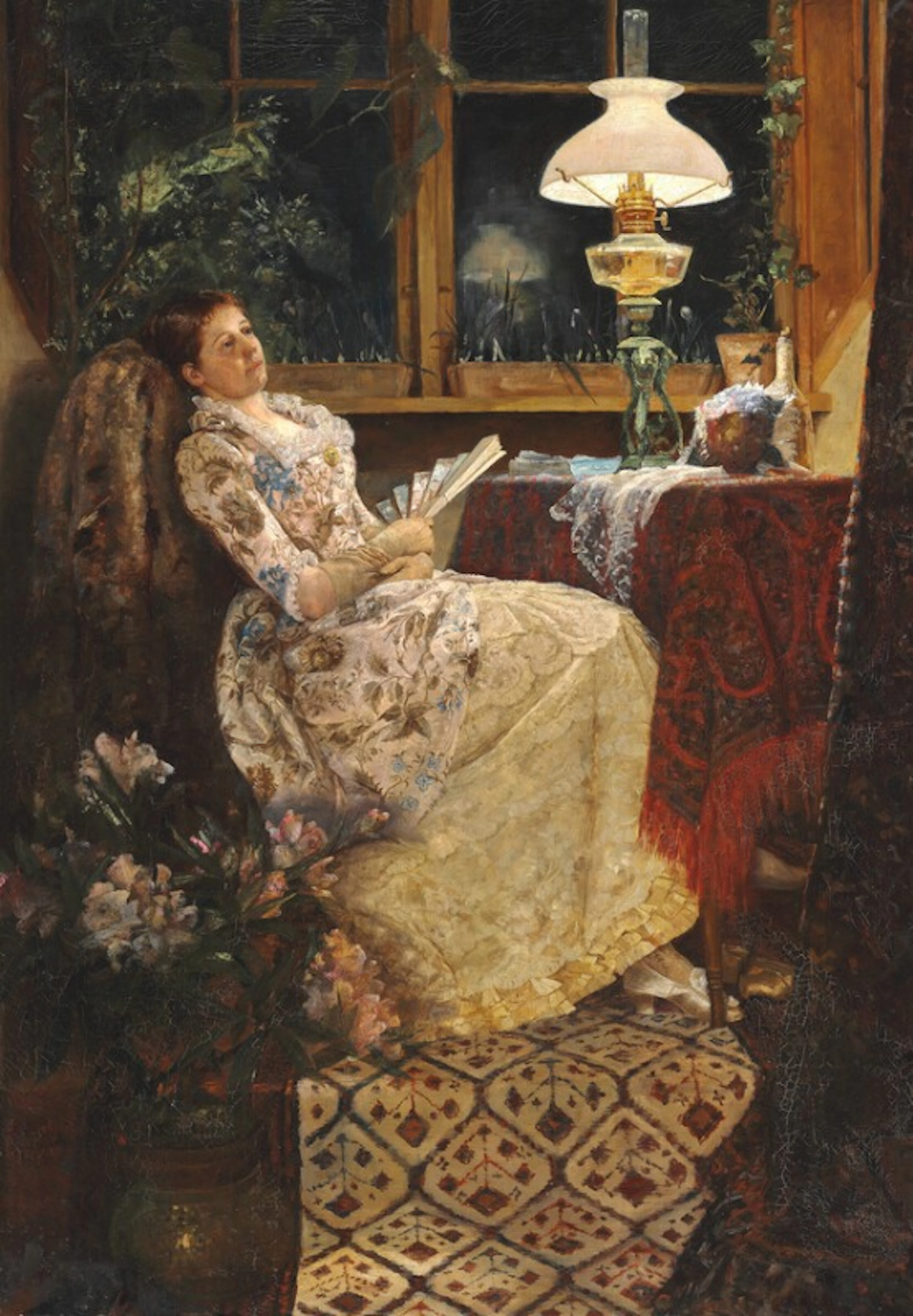 Sofie Holten: After the ball. Signed and dated Holten 1884. Oil on