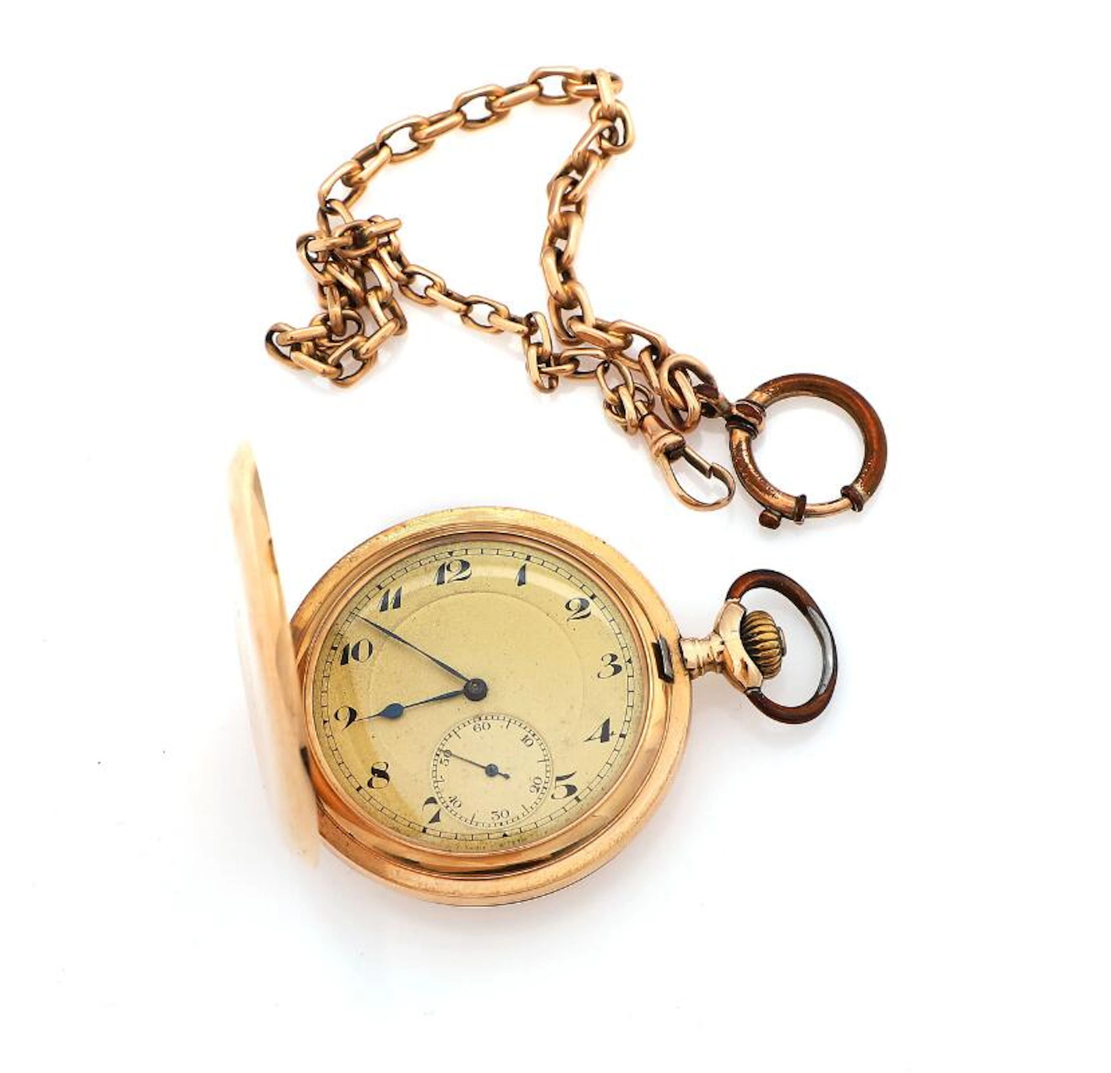 A 14k gold hunter case pocket watch