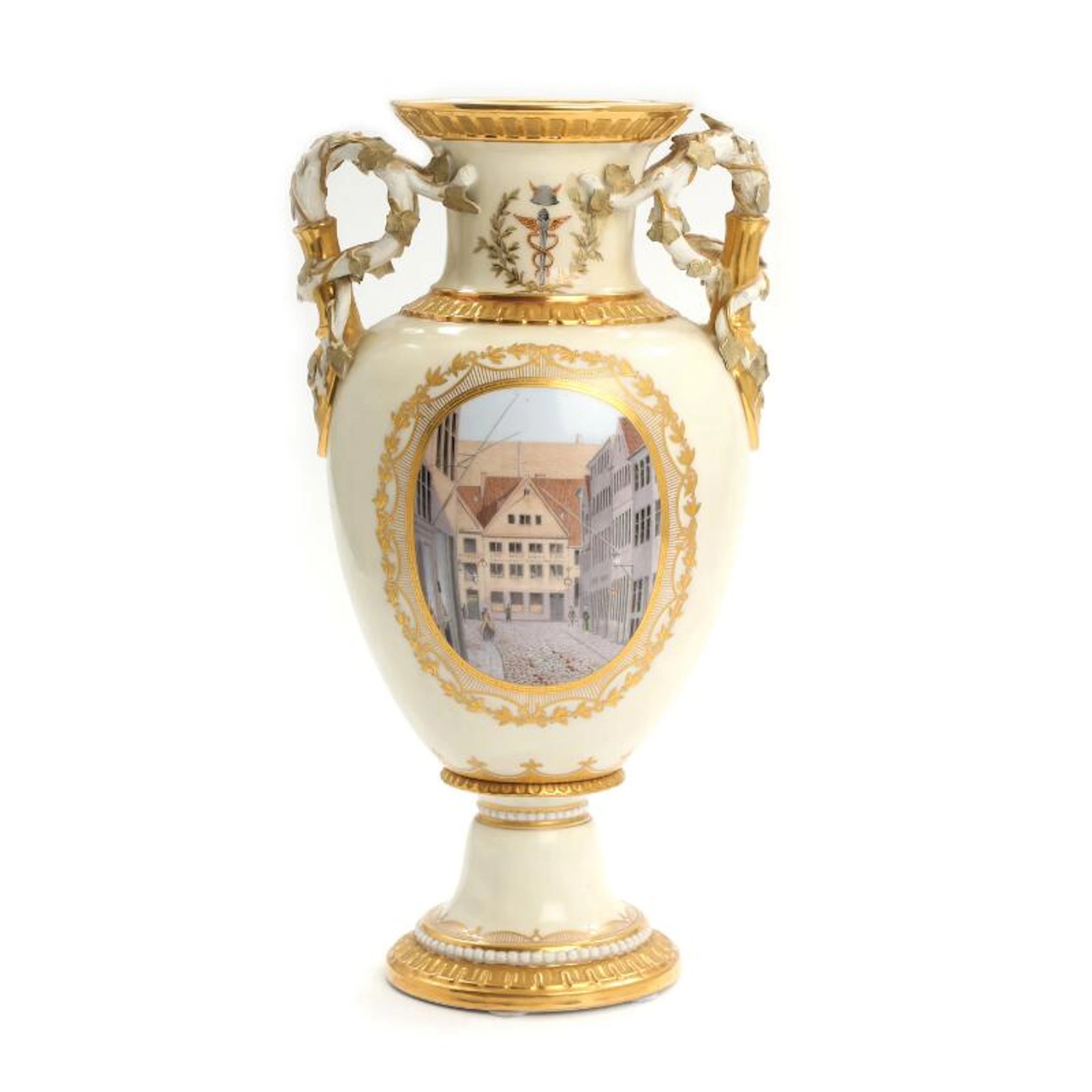 A late 19th century Royal Copenhagen Hetsch porcelain vase