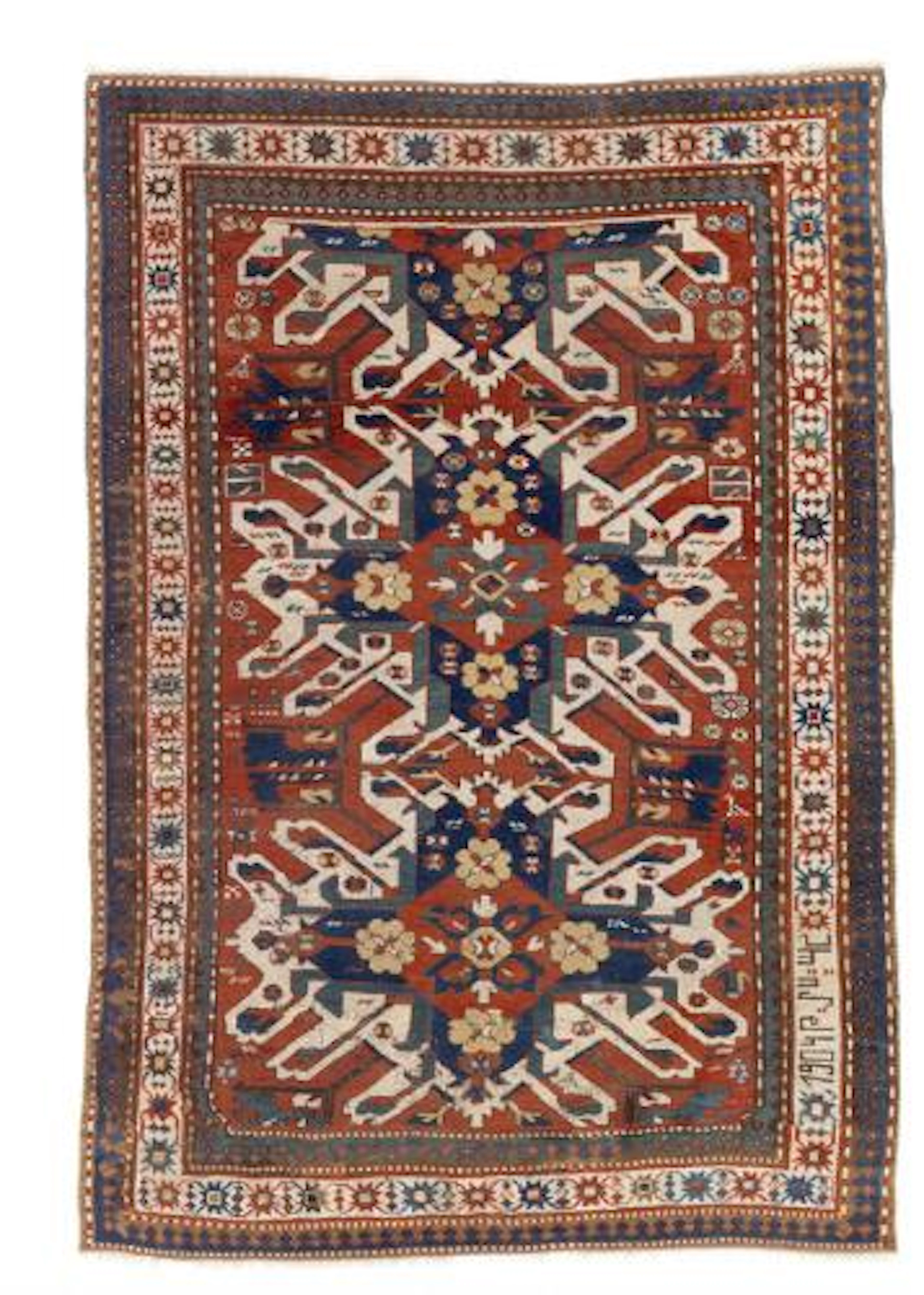 An antique dated Karabagh Chelaberd rug
