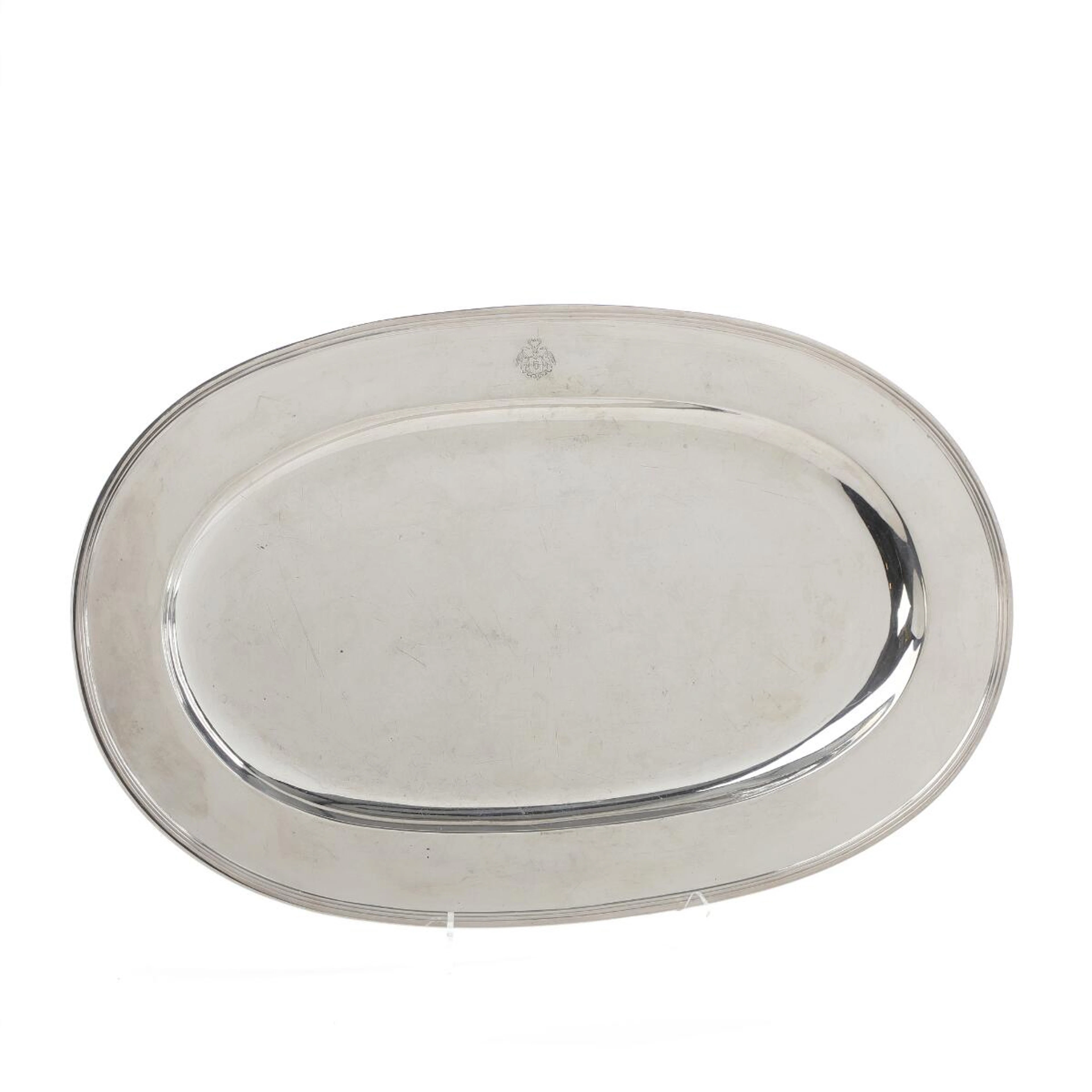 A Danish silver dish of oval shape