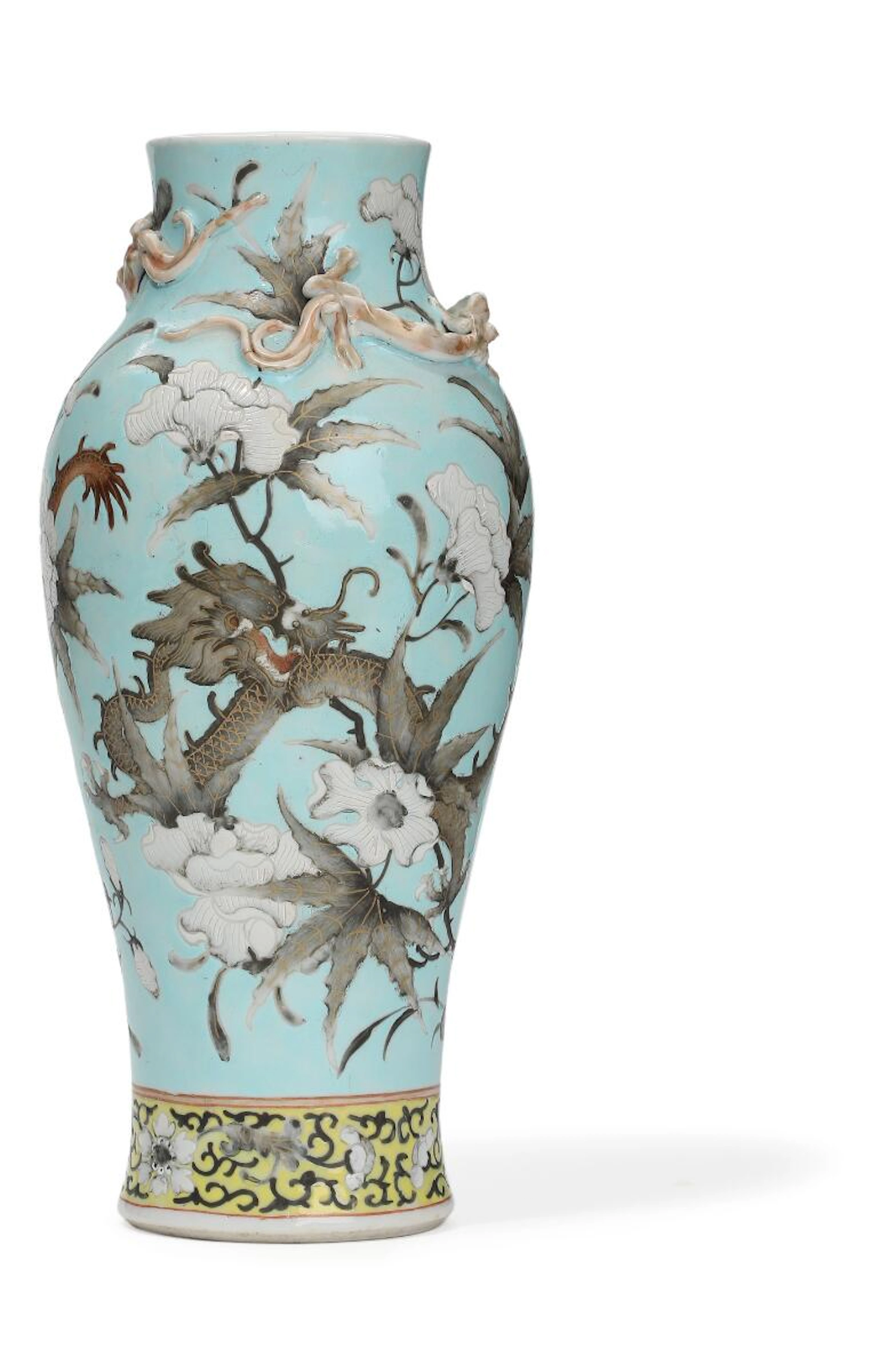 A Chinese baluster-shaped porcelain vase