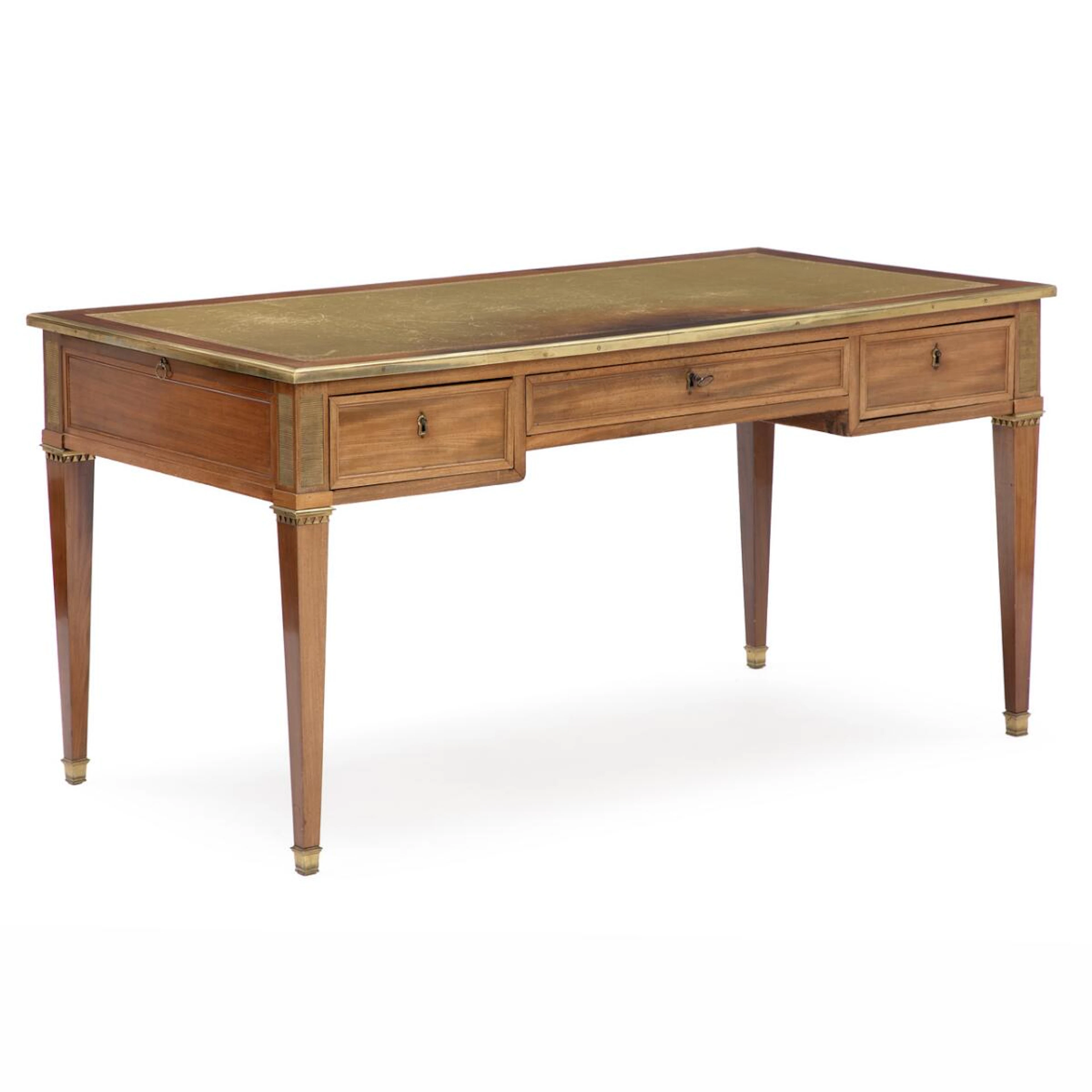 A French Louis XVI mahogany and gilt bronze mounted...