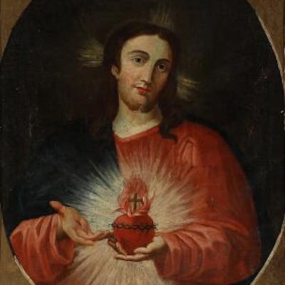 Pompeo Girodamo Batoni, after, 18th century The Sacred Heart of Jesus