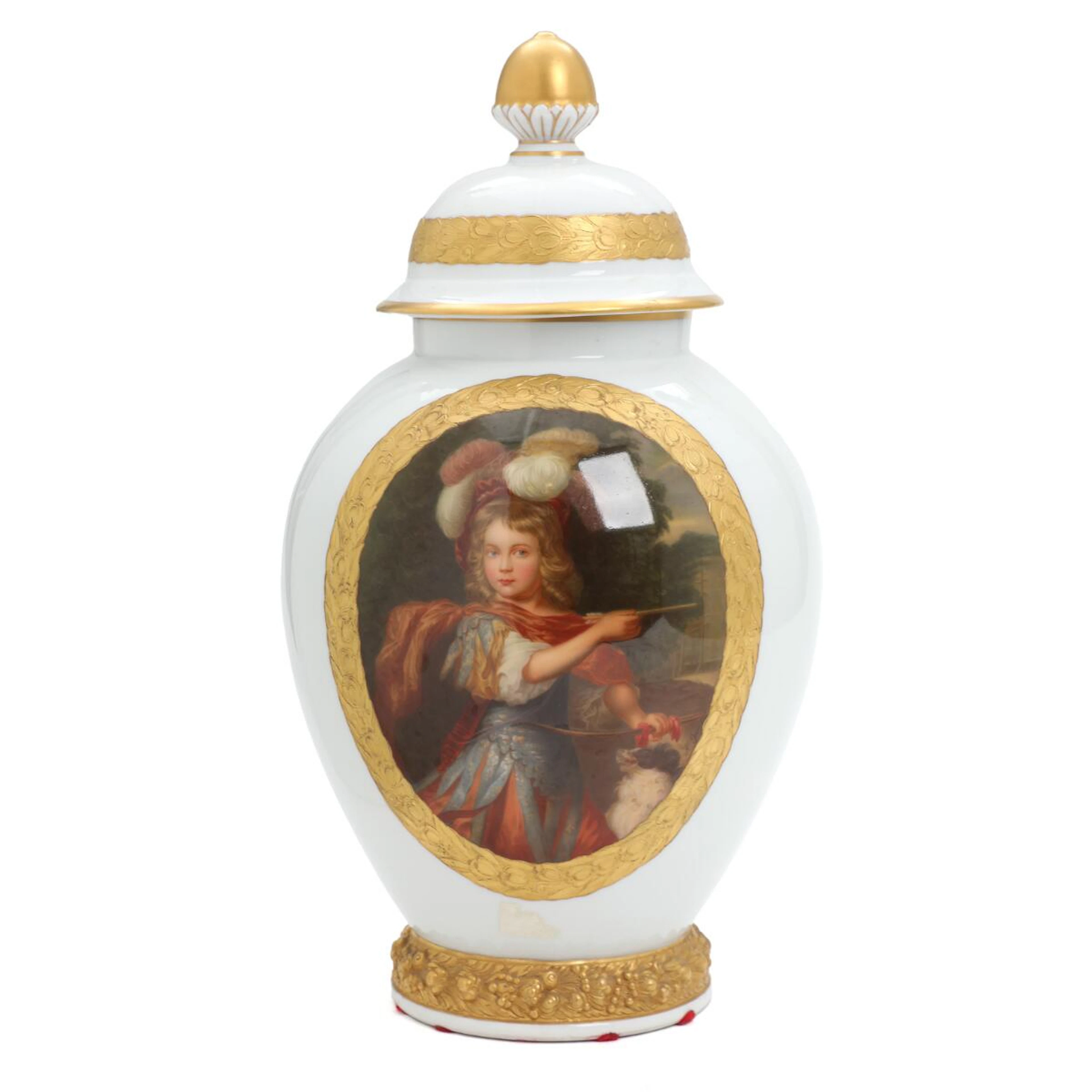 A Rosenthal porcelain baluster vase and cover