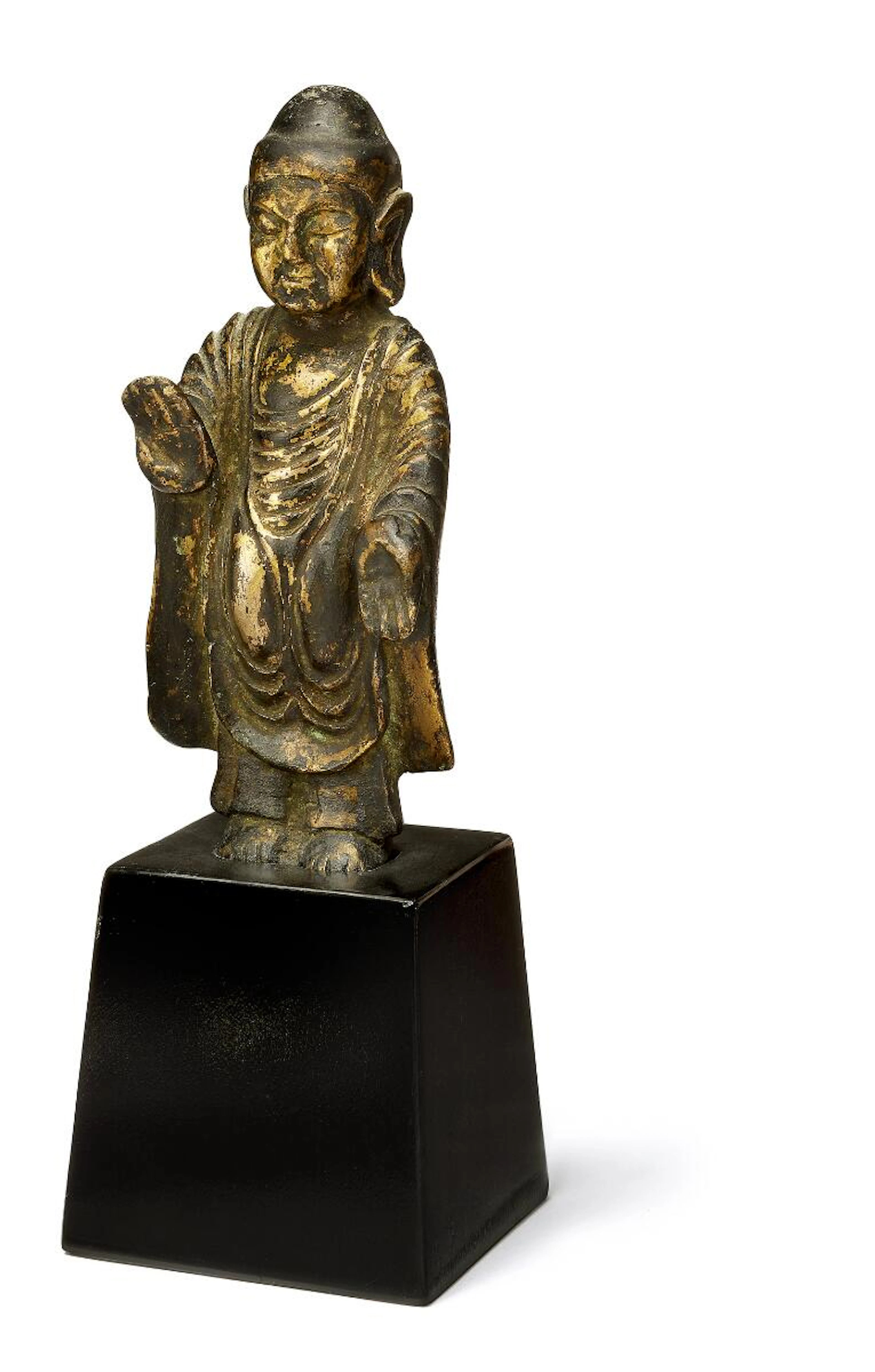 A Korean gilt bronze figure of a standing Buddha