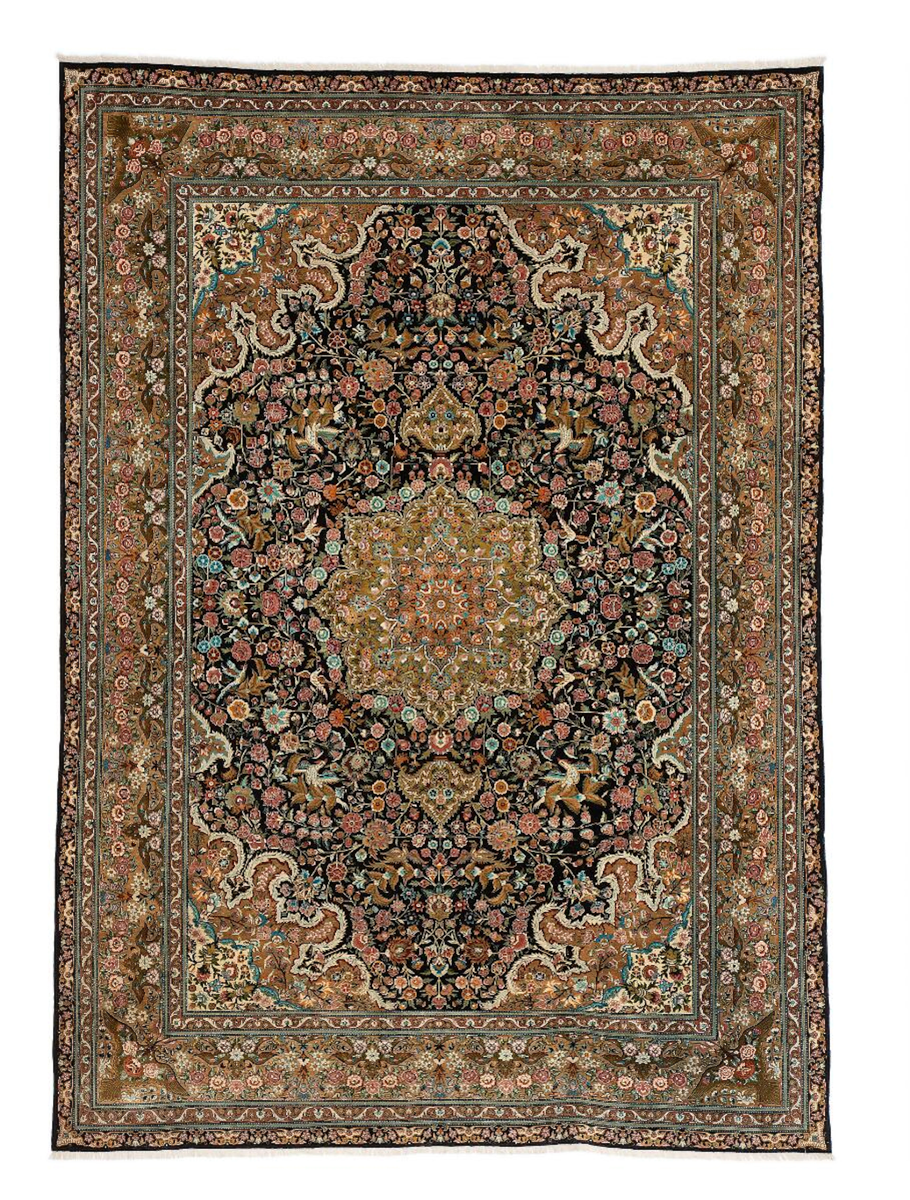A full silk Tabriz carpet
