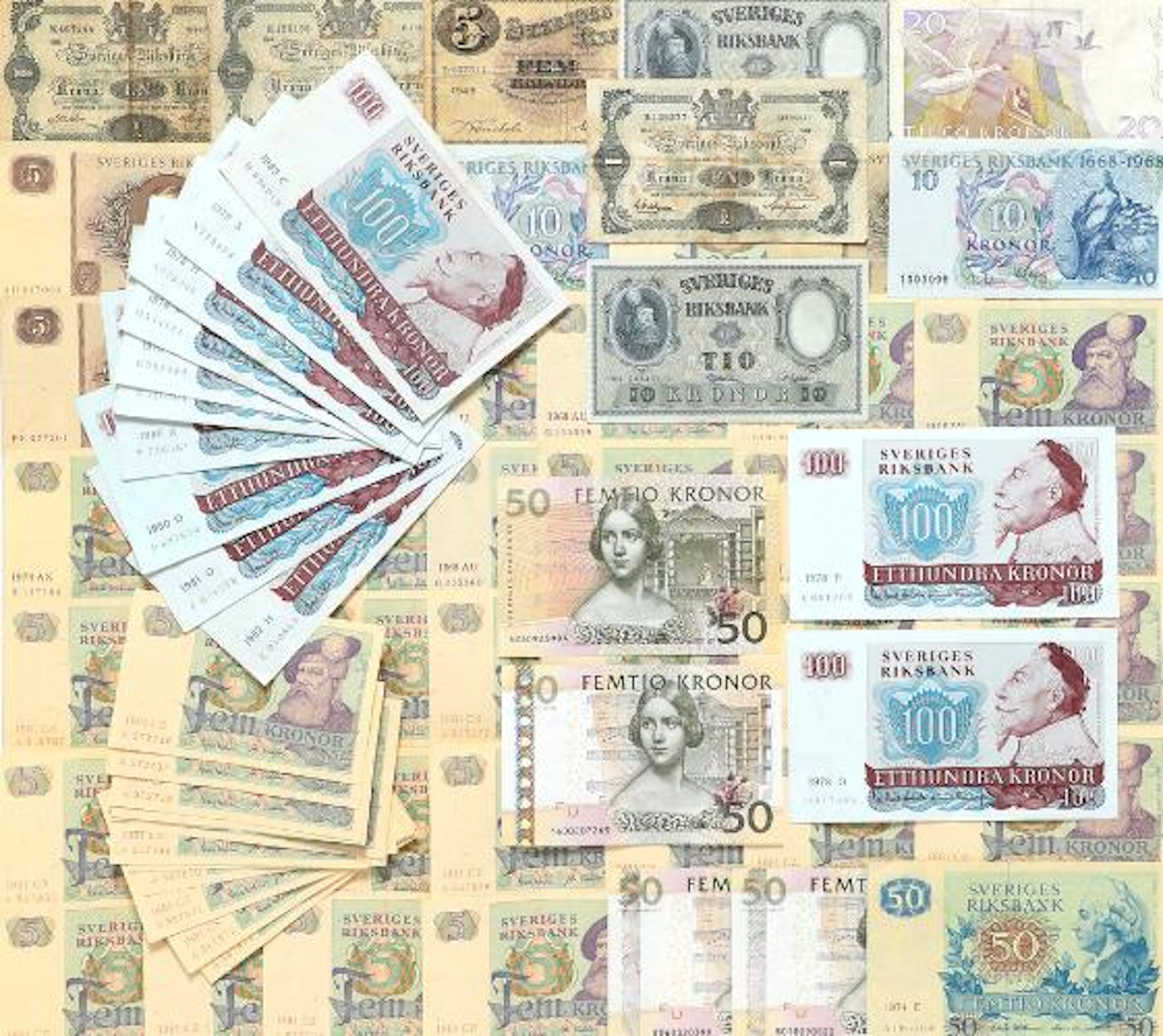 Sweden, collection paper money incl