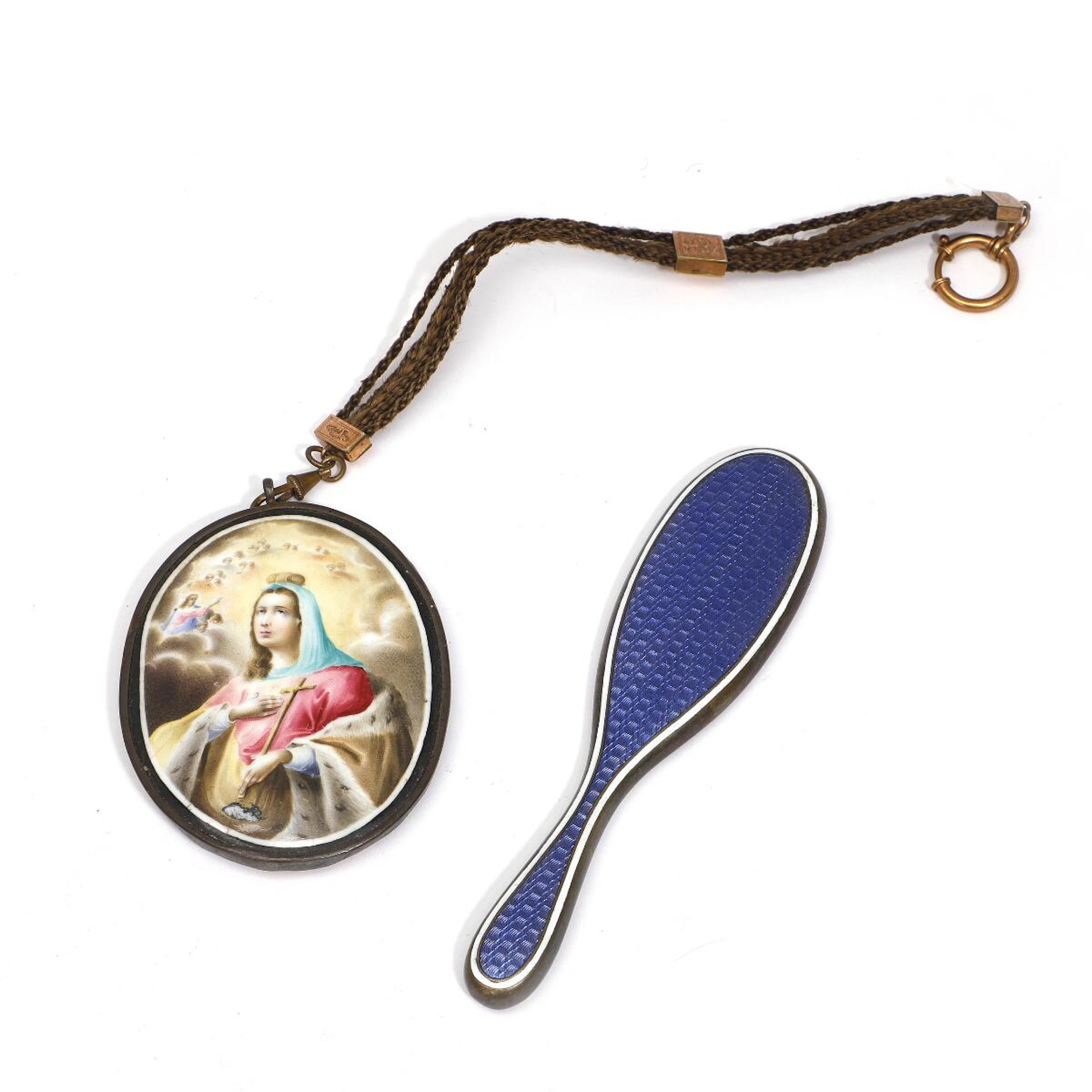 A Russian traveler's icon in the form of an oval plaquette