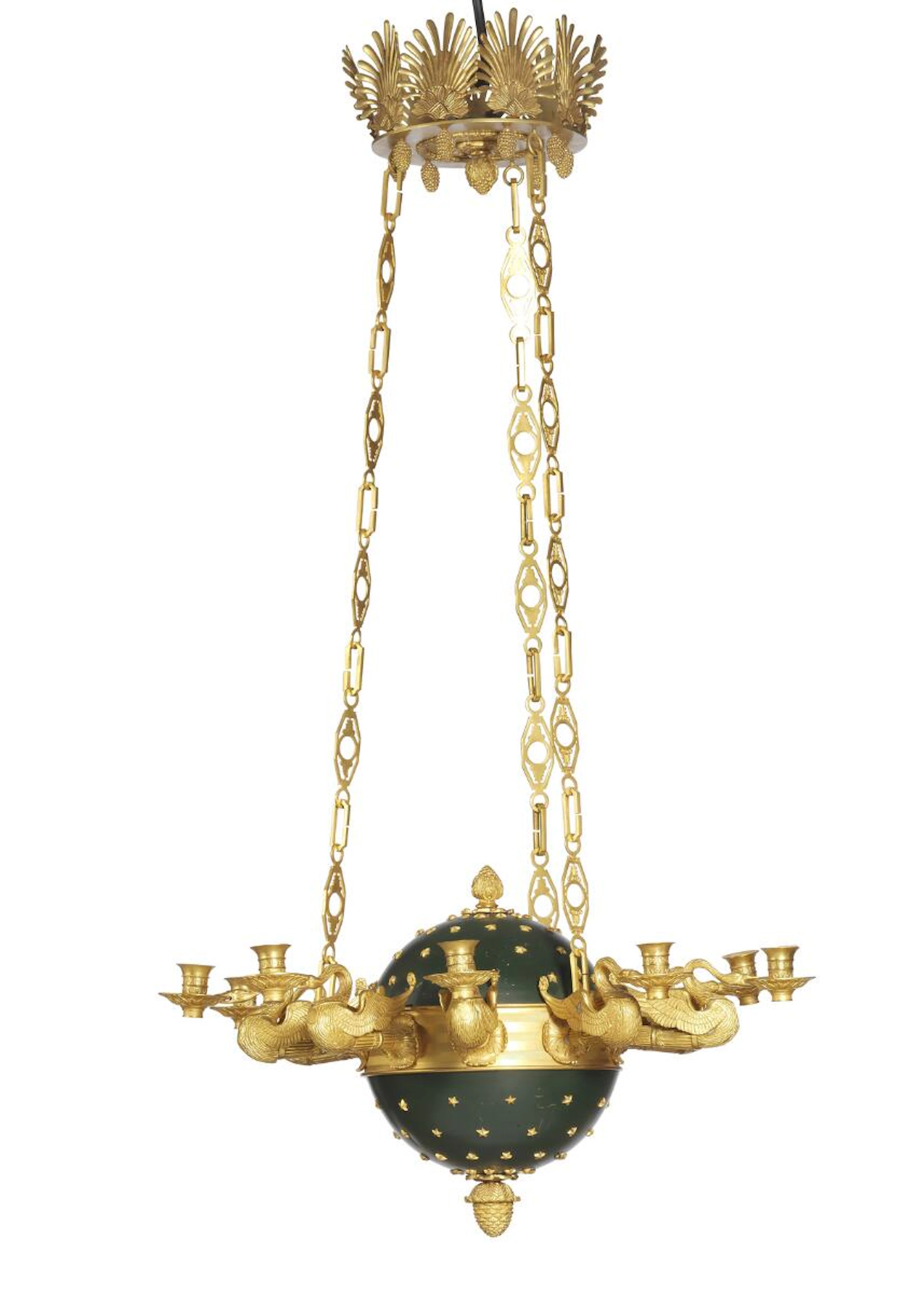 A French Empire style gilt bronze chandelier