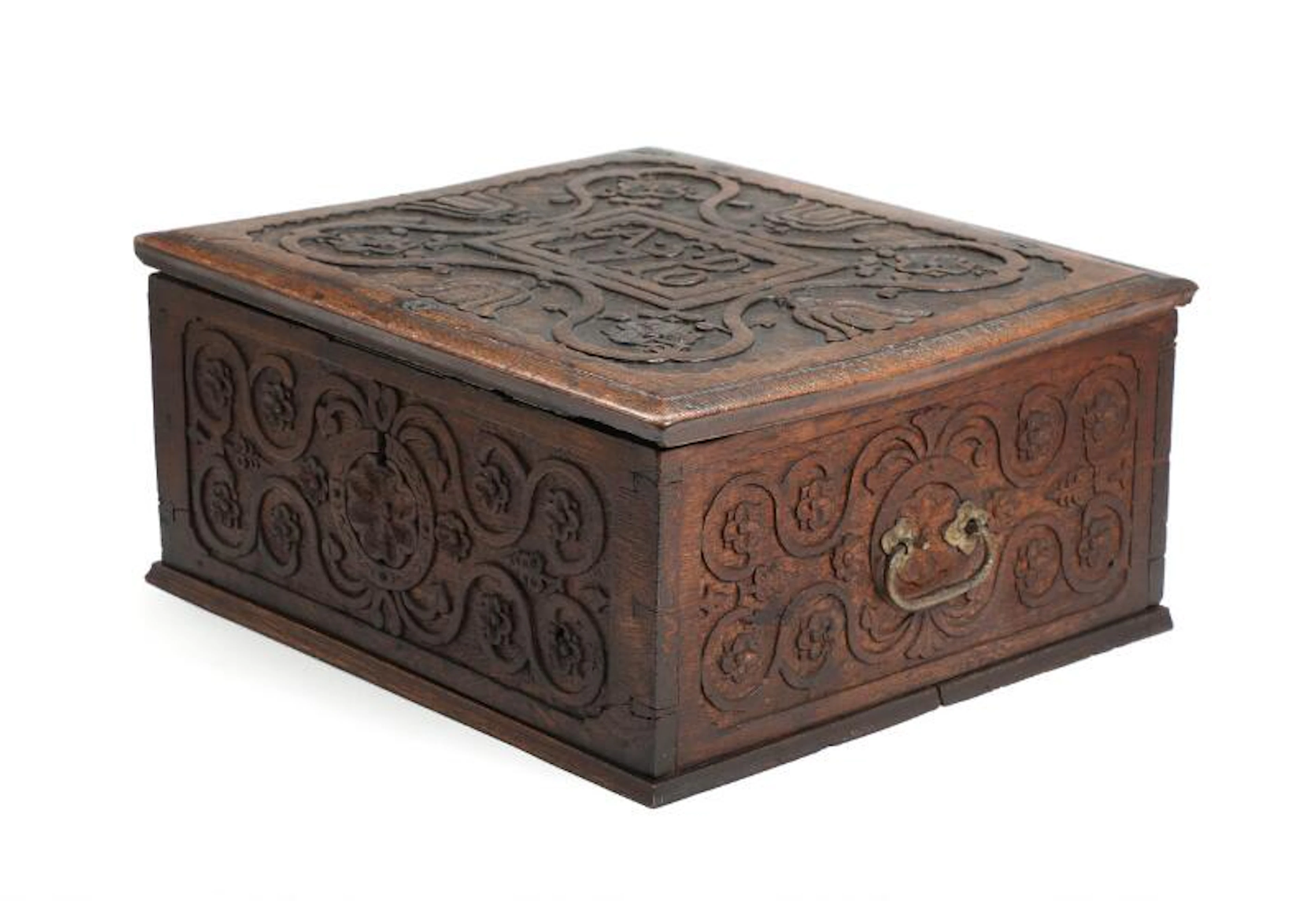 An early 18th century Baroque oak chest