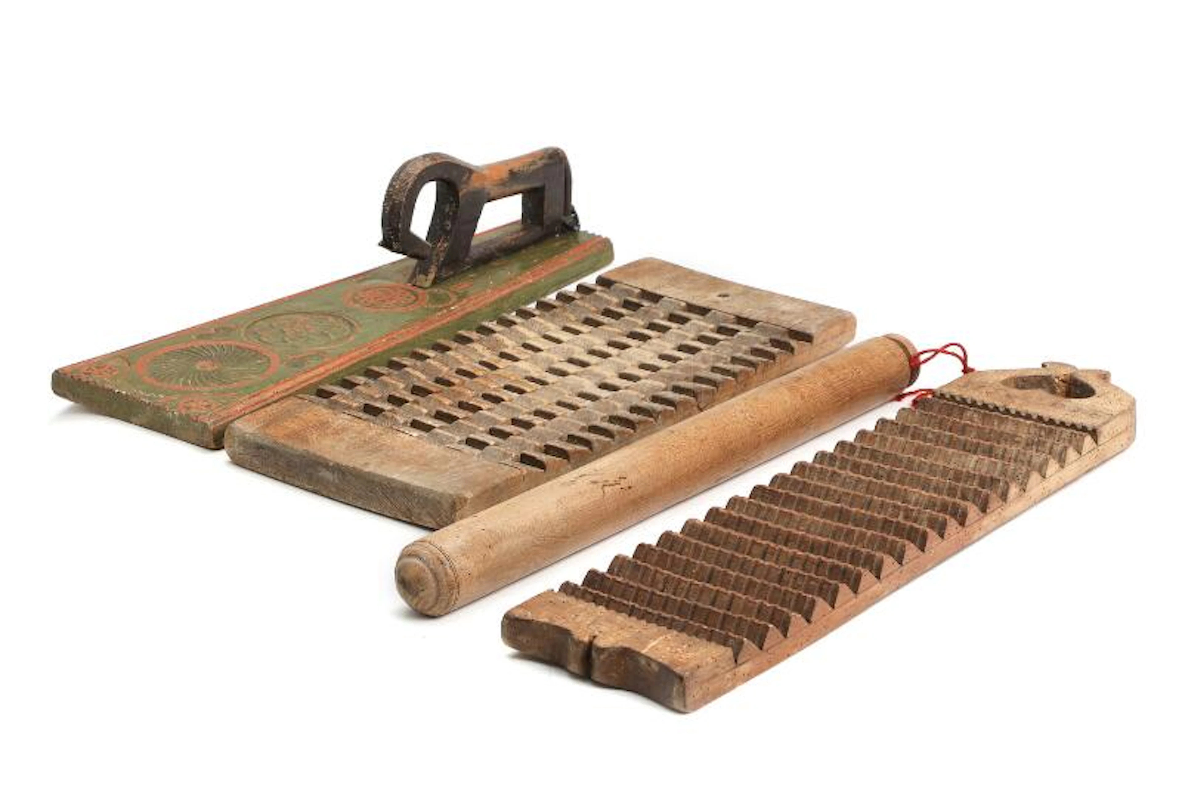 A selection of 19th century wooden folklore wash tools