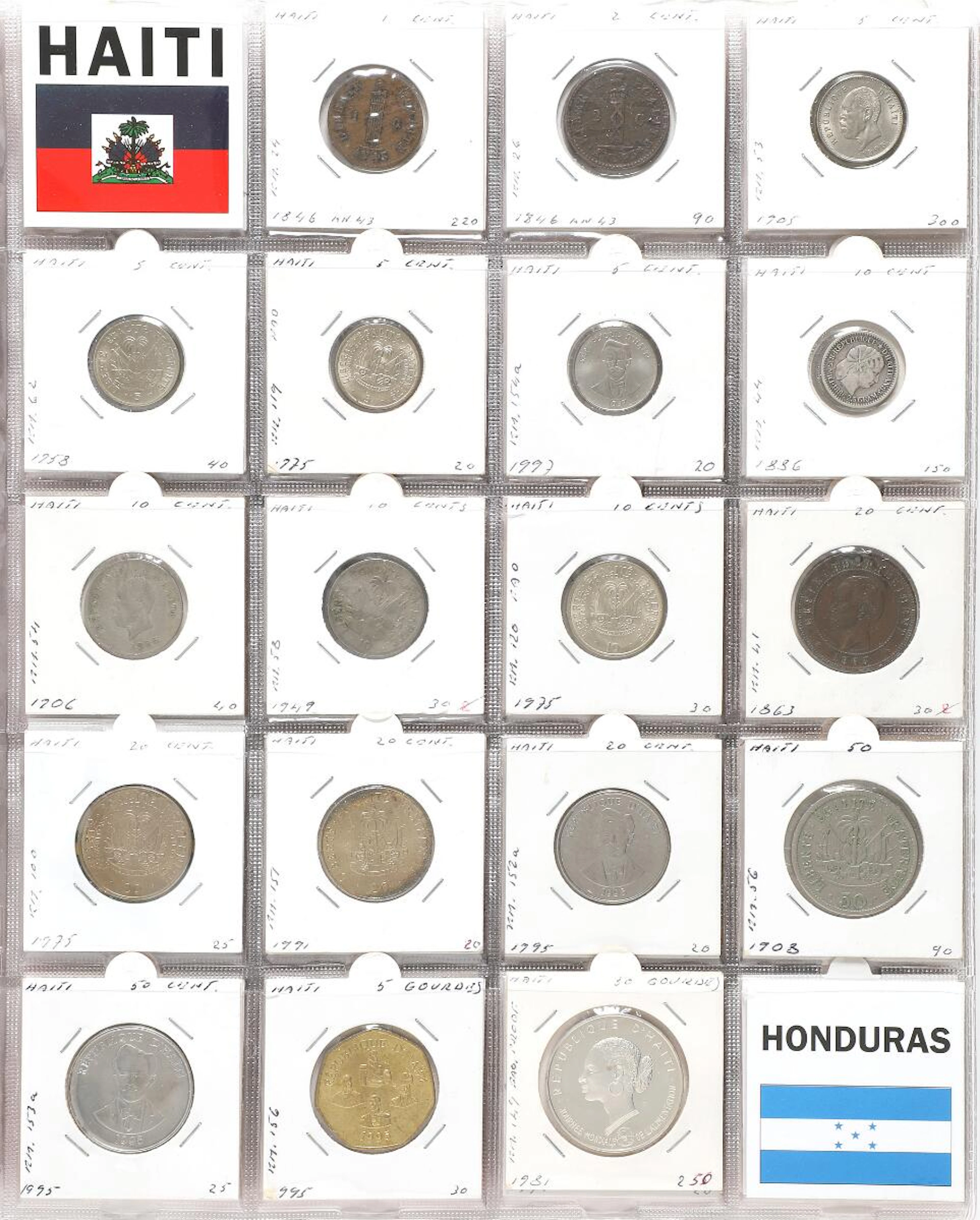 Album with colleciton of coins from Haiti