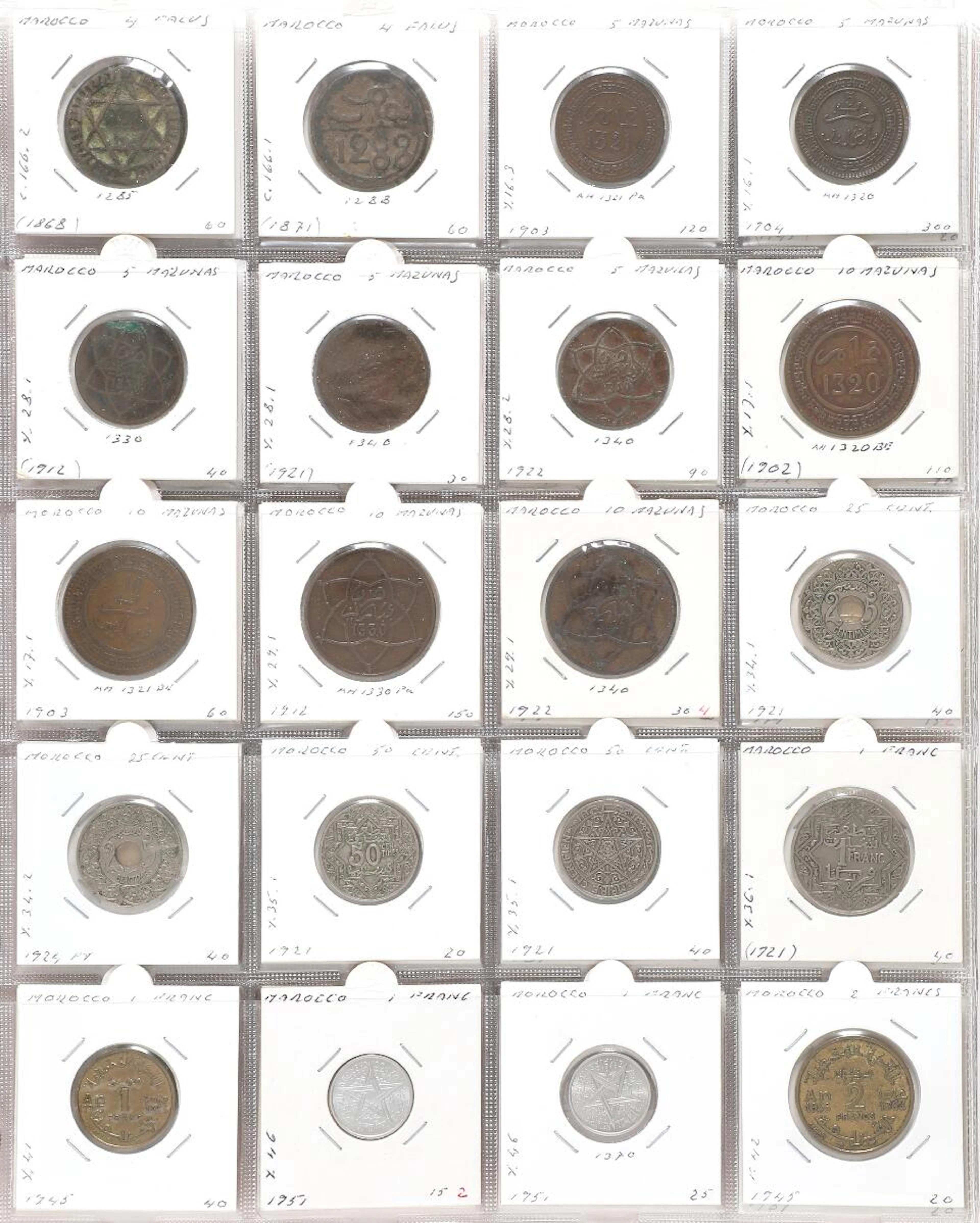 Album with a collection of coins from the Maldives
