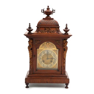 A German Junghans circa 1900 walnut mantel clock