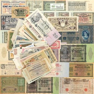 Larger collection of banknotes from countries all over the world