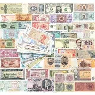 Collection of banknotes from all over the world