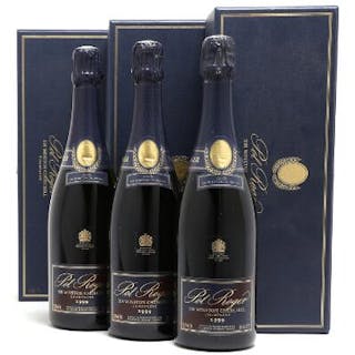 3 bts. Champagne "Cuvée Sir Winston Churchill", Pol Roger 1999 A (hf/in).