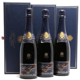 3 bts. Champagne "Cuvée Sir Winston Churchill", Pol Roger 1996 A (hf/in).