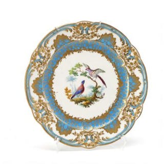 A porcelain plate in the manner of Sèvres. France, 19th century forst