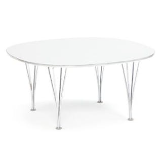Piet Hein, Bruno Mathsson: “Super circular”. Coffee table with chromed
