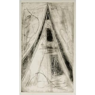 Albert Oehlen: Untitled. Signed A. Oehlen 88, 7/10. Drypoint etching.