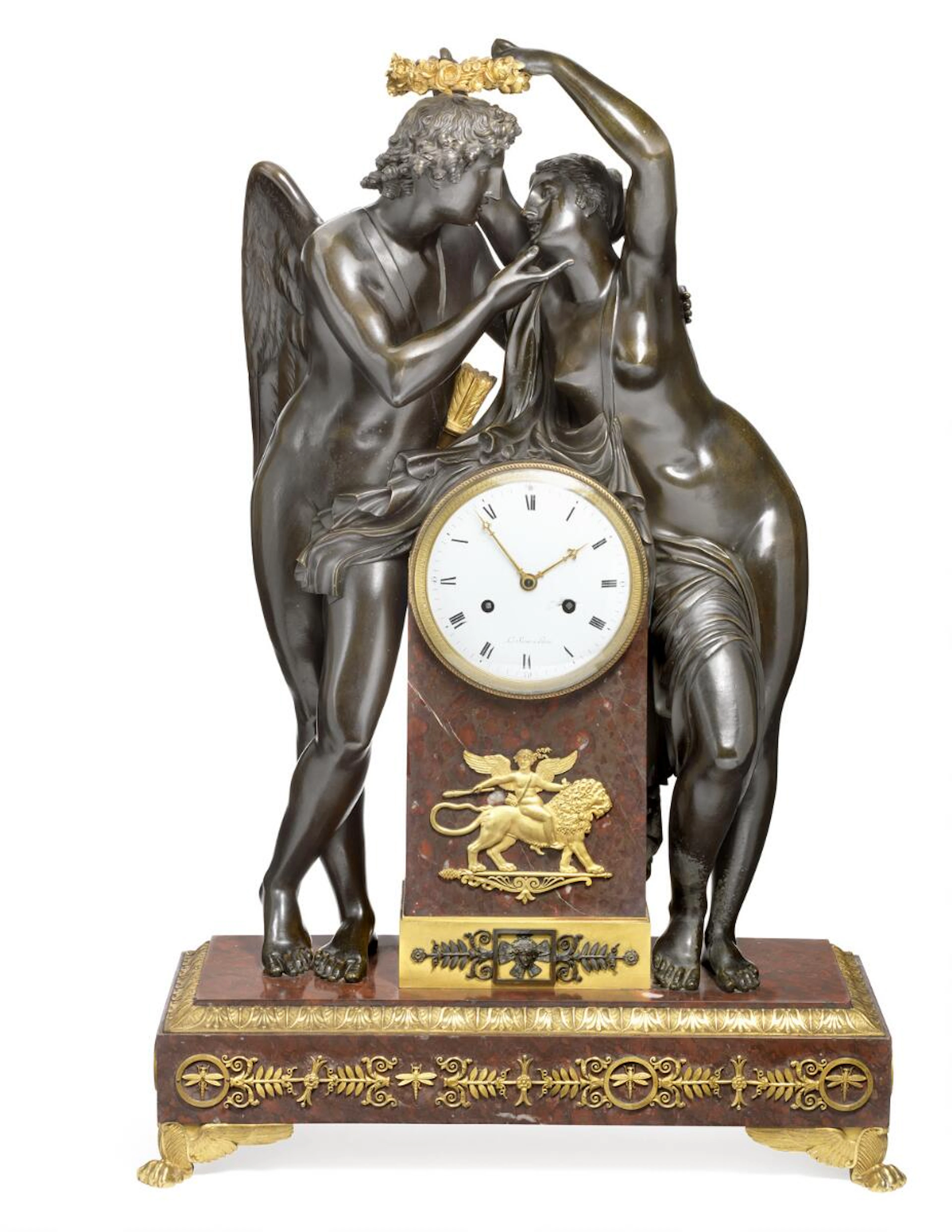 A large Empire mantel clock